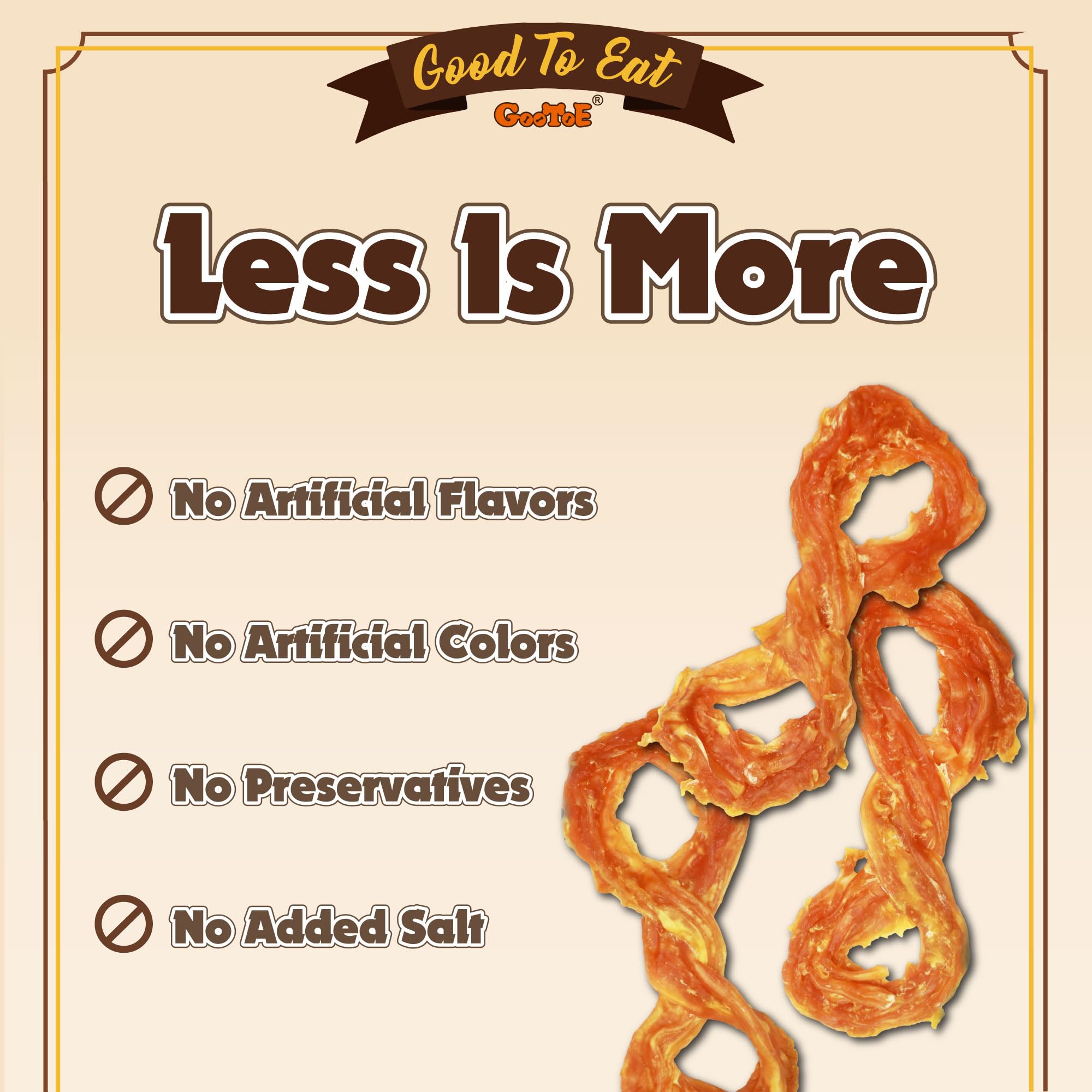 Gootoe Turkey Tendon Dog Treats, Rope (M) 1 lb, 100% USA Sourced Turkey, Natural Snack, Premium Puppy Chews, Hypoallergenic, Raw