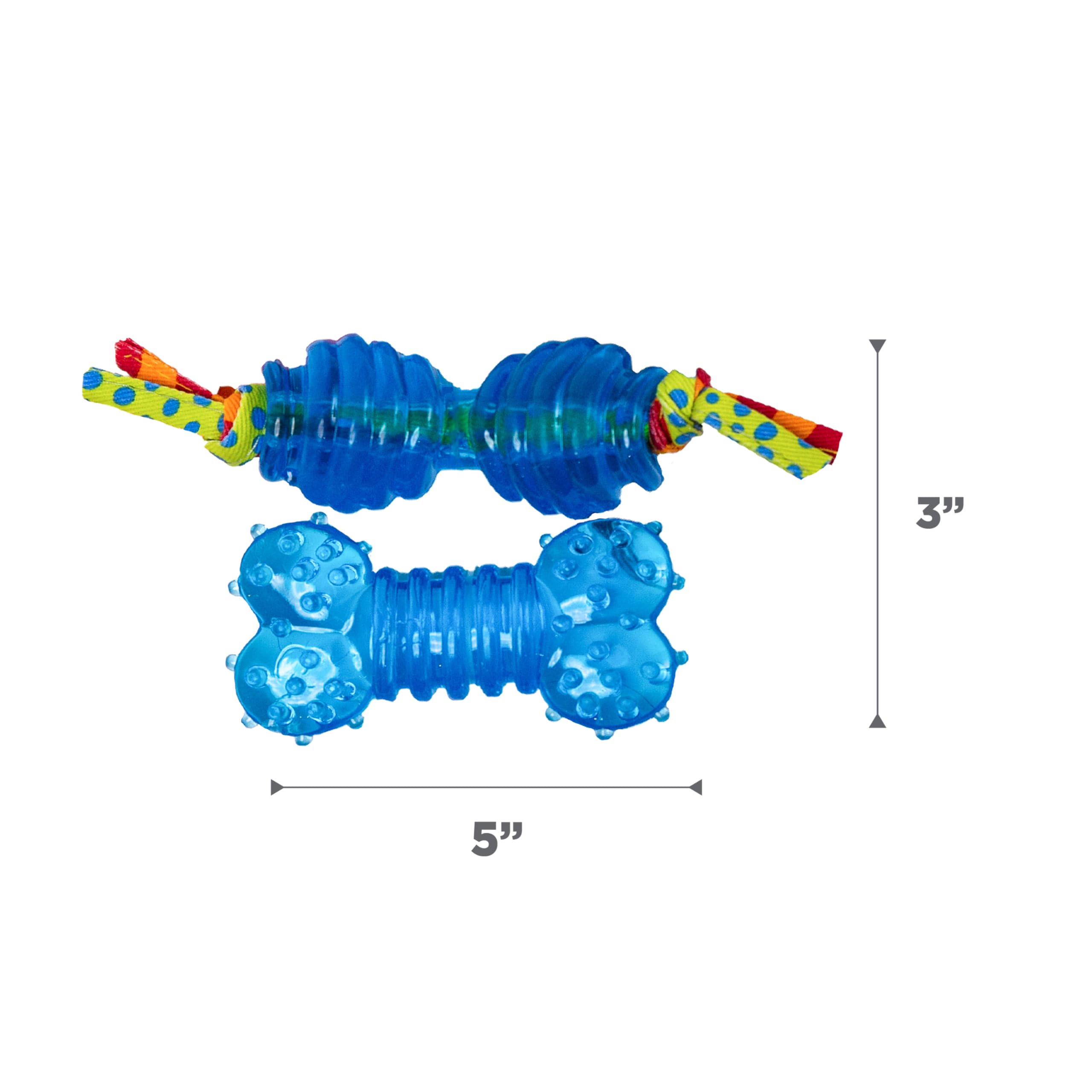 Petstages Mini Orka Chew Pair Bone & Dumbbell Dog Toys - 2 Pack