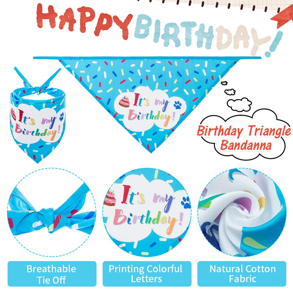 Expawlorer Dog Birthday Bandana Set - Cute Hat And Squeaky Cake Toy For Birthday Party Supplies Gift - Great For Small Medium La