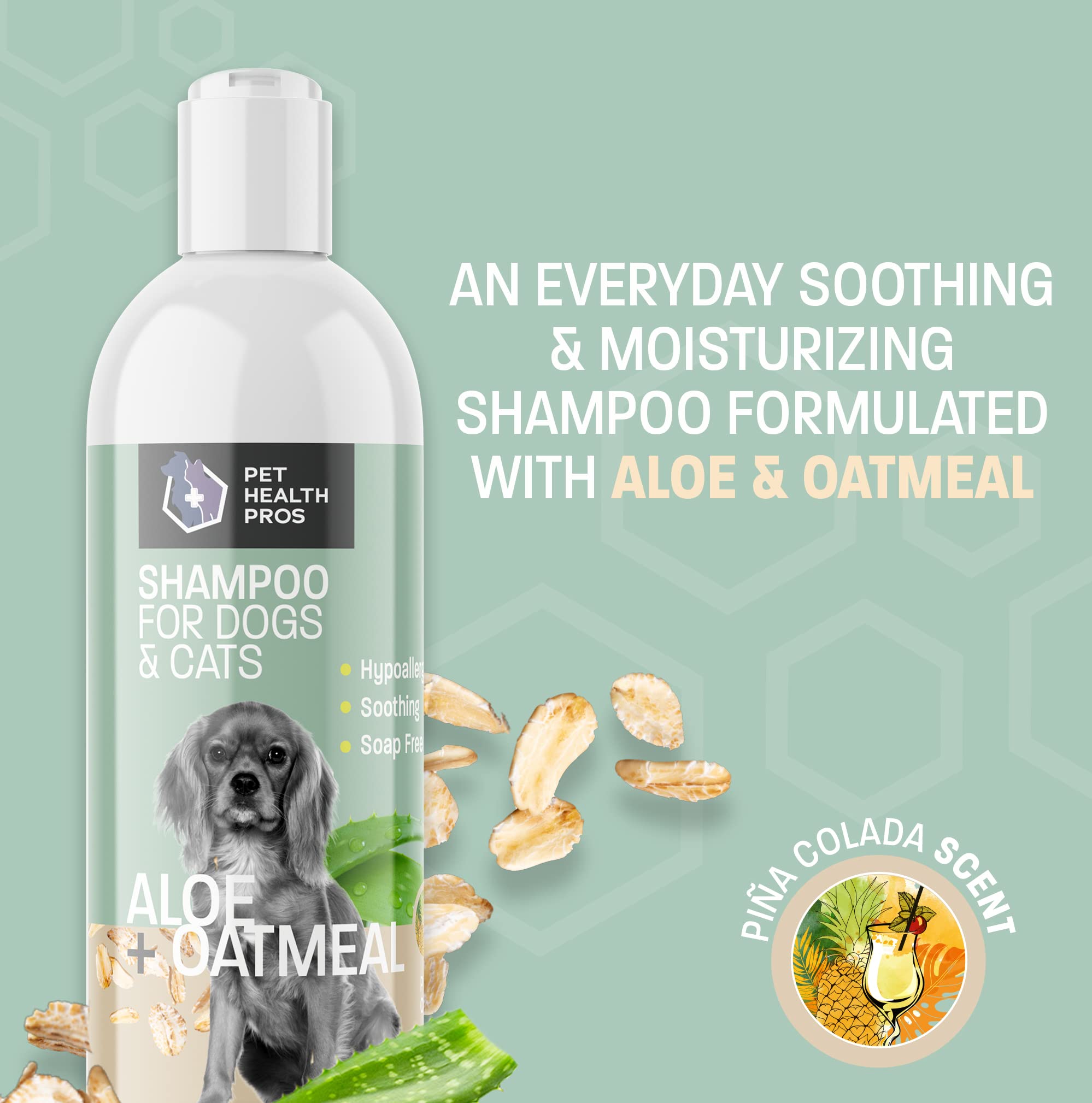 Pet Health Pros Aloe Oatmeal Shampoo for Dogs - Sensitive Skin Dog Shampoo for Allergies and Itching - Moisturizing Soap Free Al