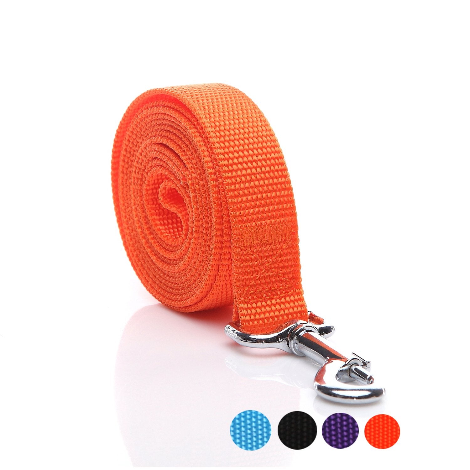 Nylon Dog Leash 4 Ft 5 Feet 6 Foot Long, Walking Training Dog Leashes For Medium Large Dogs, 1 Inch Wide(5Ft, Orange)