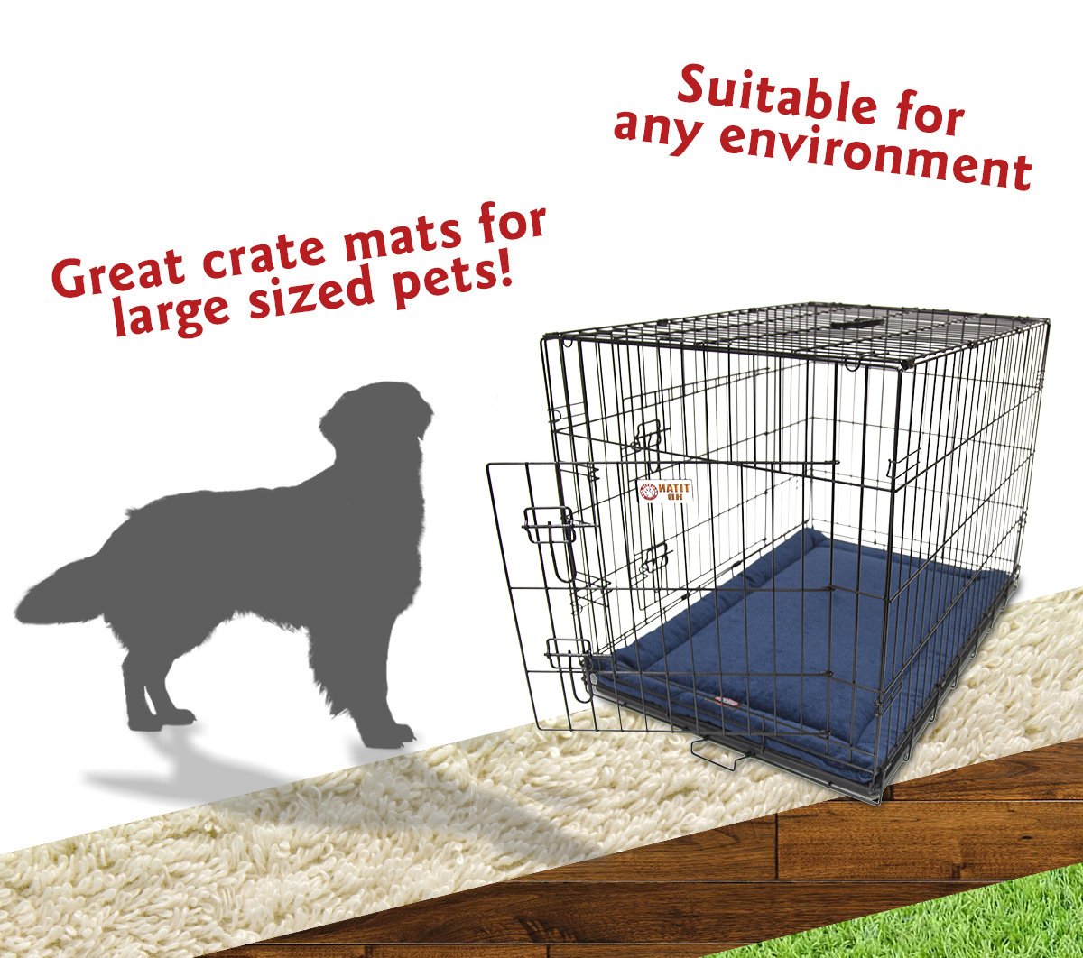 42' Villa Navy Blue Crate Dog Bed Mat By Majestic Pet Products
