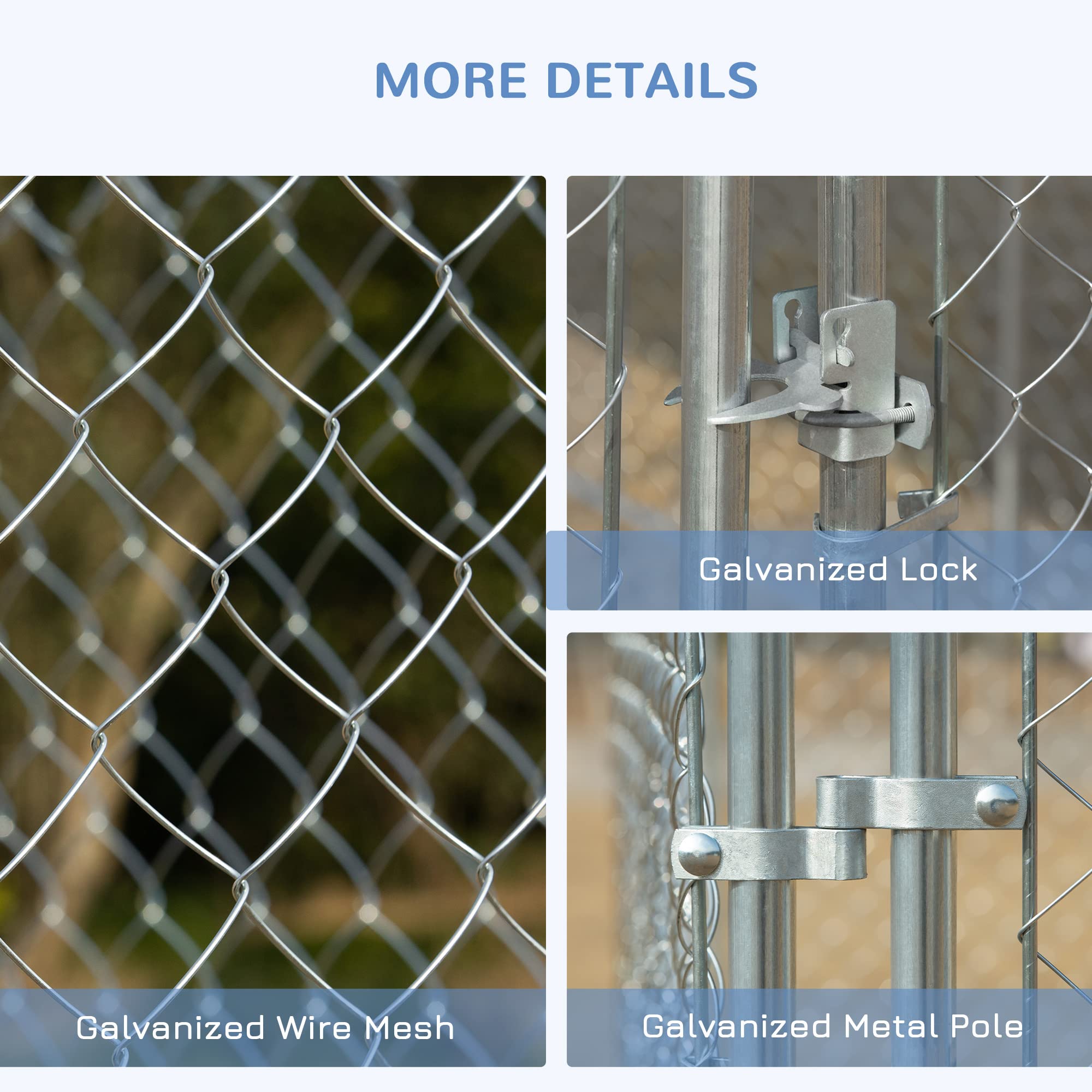 PawHut 172.2 Sq. Ft. Dog Playpen Outdoor, Walk-in Dog Run Kennel Puppy Exercise Pen with Galvanized Steel Frame, for Small and M