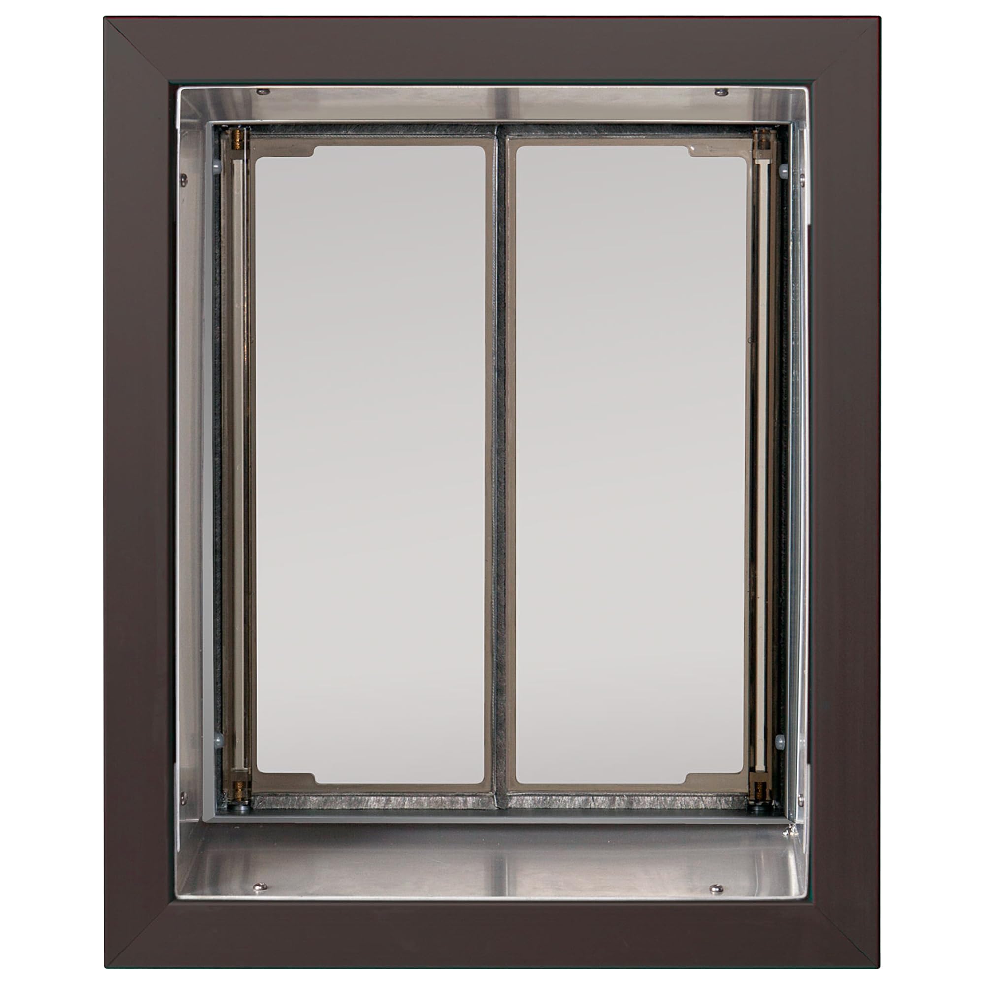 PlexiDor Performance Pet Doors for Dogs and Cats - Wall Mount Dog Door with Lock and Key - Bronze, Large Size