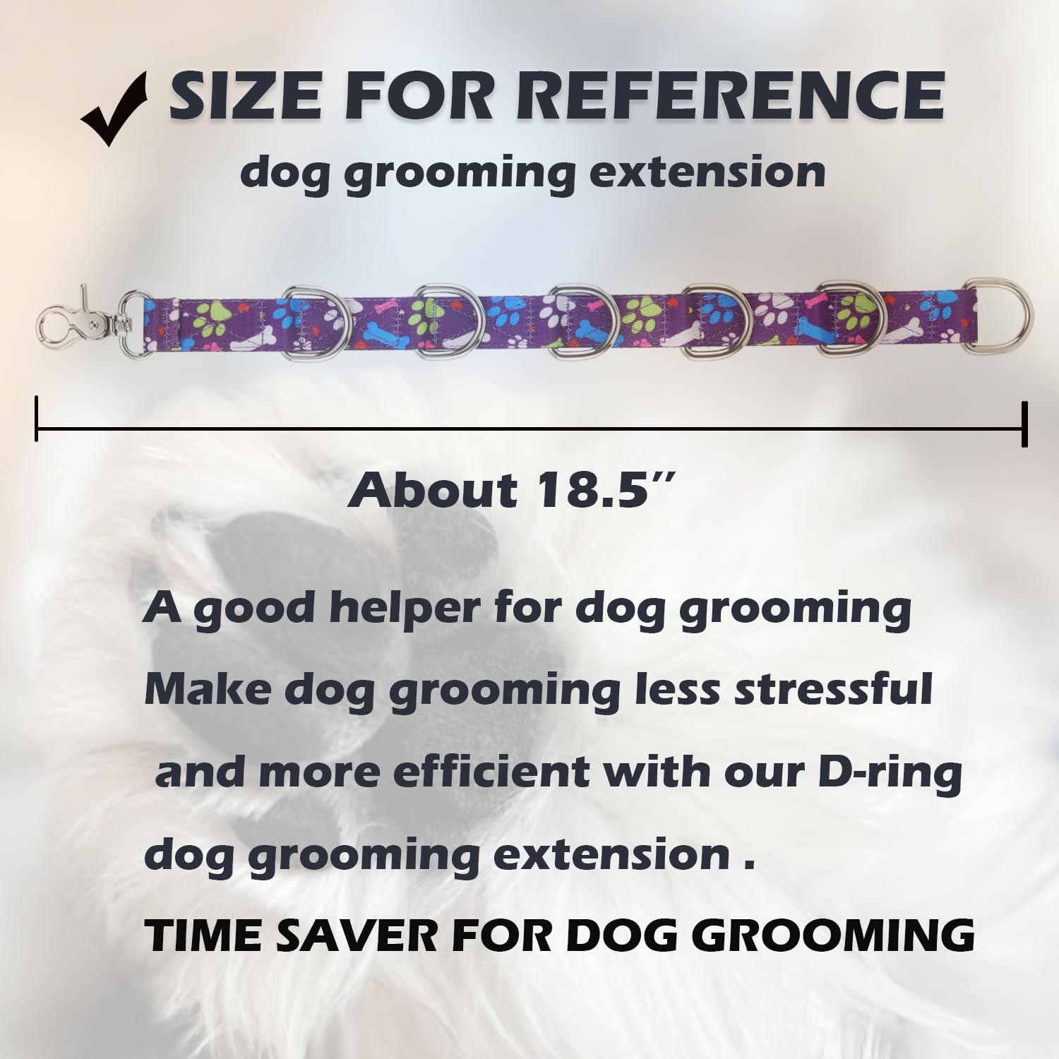 Dog Grooming Loop Dogs Table Arm Loop Extender 2 Pcs Cute Paw Pattern Extension Straps Pet Bath Leash Supplies Quick Release Pet