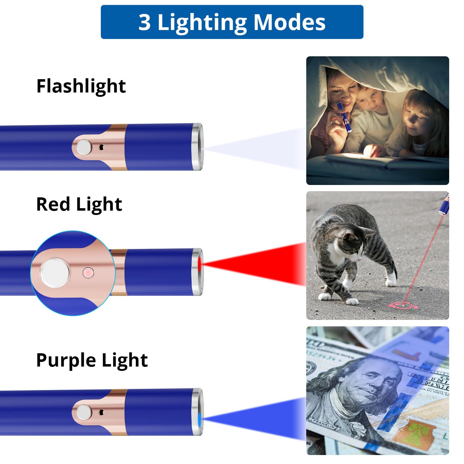 Tbteek Cat Toys For Indoor Cats, 2 Pieces, Rechargeable, 7 Adjustable Patterns, Interactive Kitten Pet Dog Red Dot Chase Light T