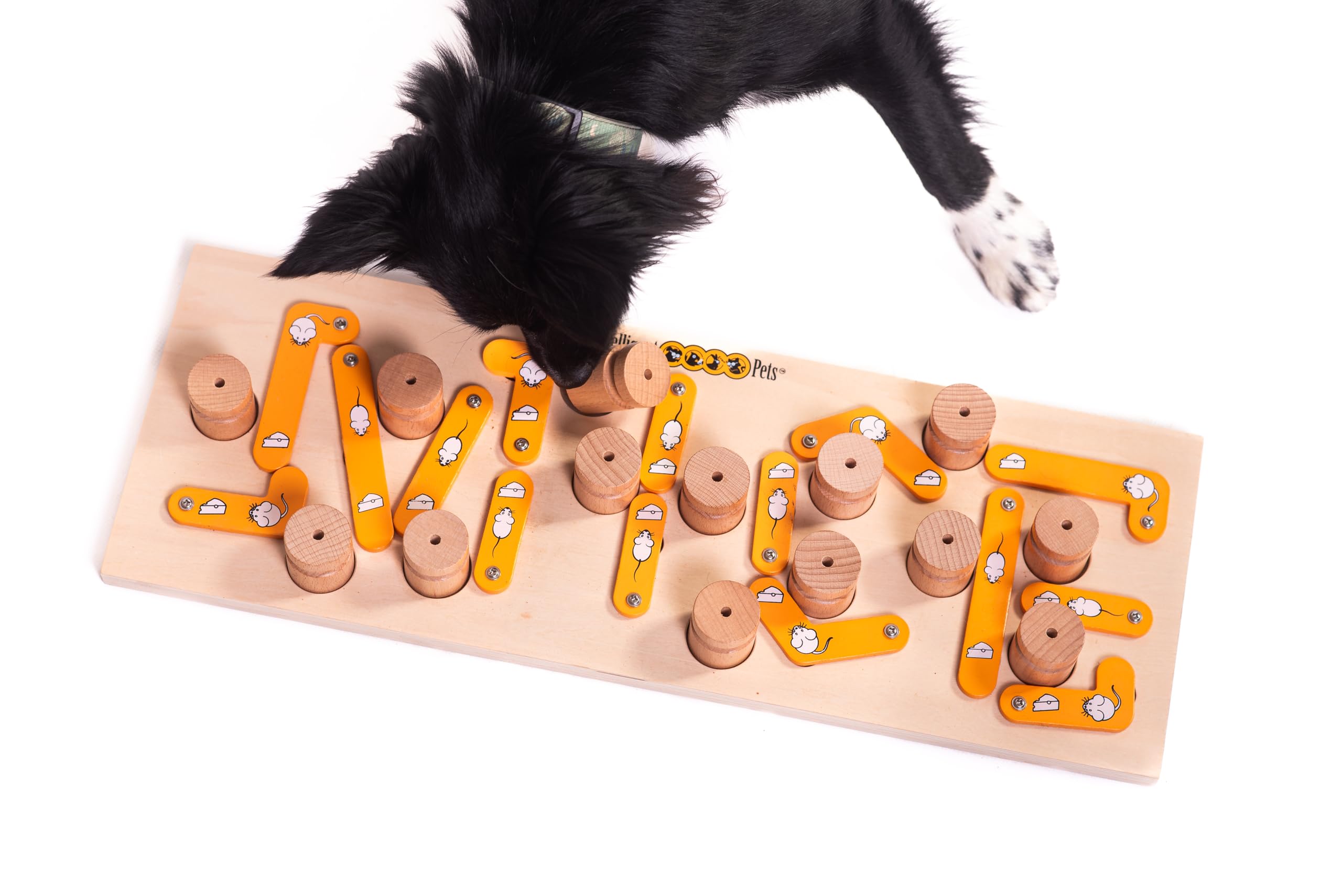 My Intelligent Dogs MICE - Cat and Dog Treat Puzzle, Interactive Wooden Toy for Cats and Dogs - Puzzle Feeder for Mental and Phy