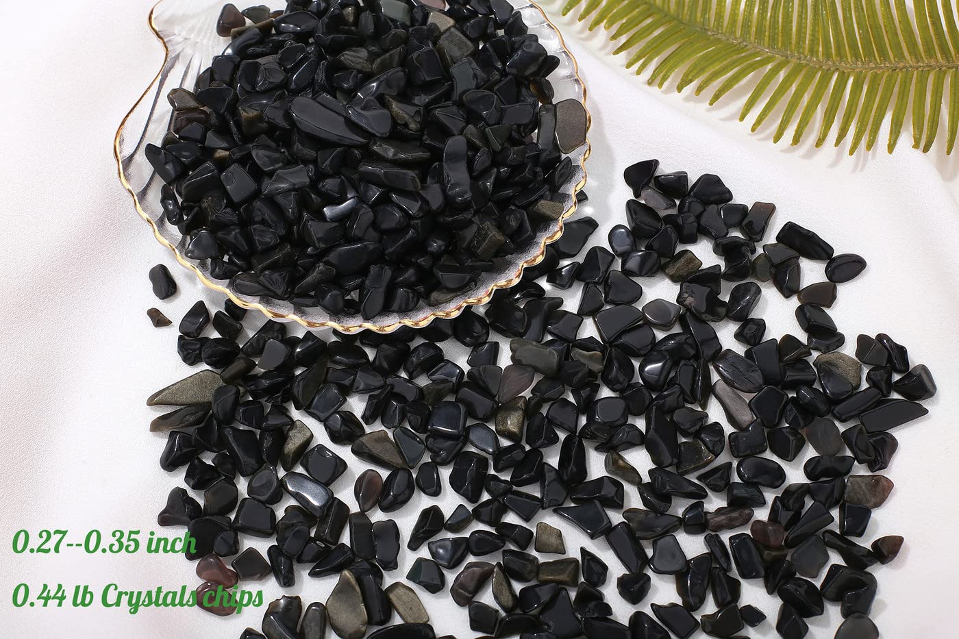 1Lb Obsidian Aquarium Gravel Rocks Natural Tumbled Healing Crystal Chips Bulk Gemstones Tumbled Crushed Stones For Fountain Vase Filler Planters Decorative Fish Tank Potted Reiki Energy Balancing
