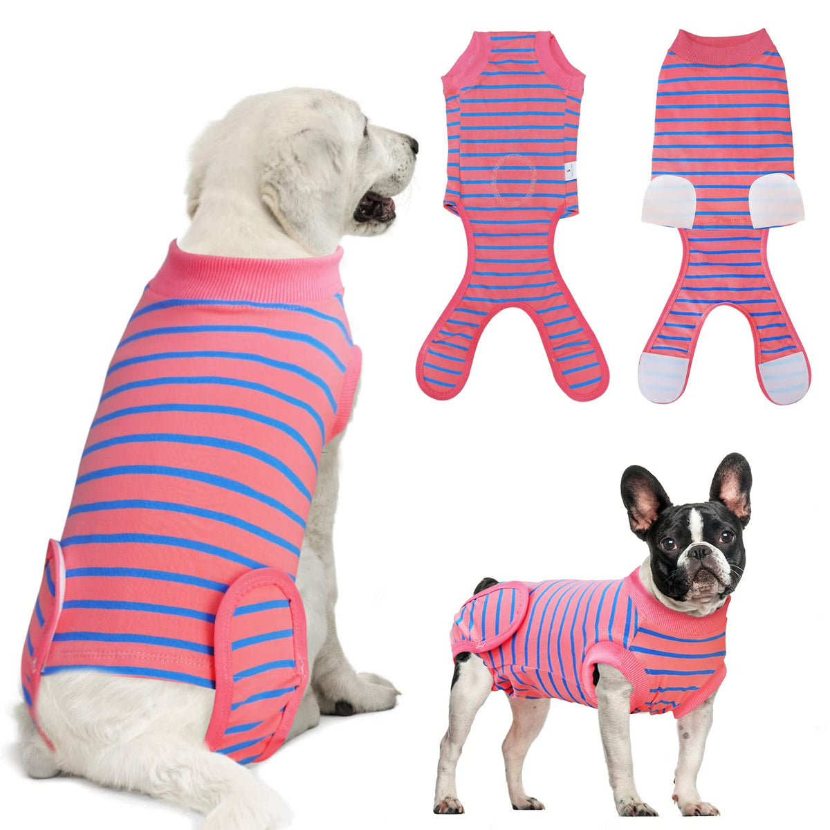 Dog Surgery Recovery Suit, Recovery Shirt For Male Female Dog Cats, Cone E-Collar Alternative Abdominal Wounds Spay Bandages Onesie, Anti-Licking Pet Surgical Recovery Snugly Suit,Pink Small