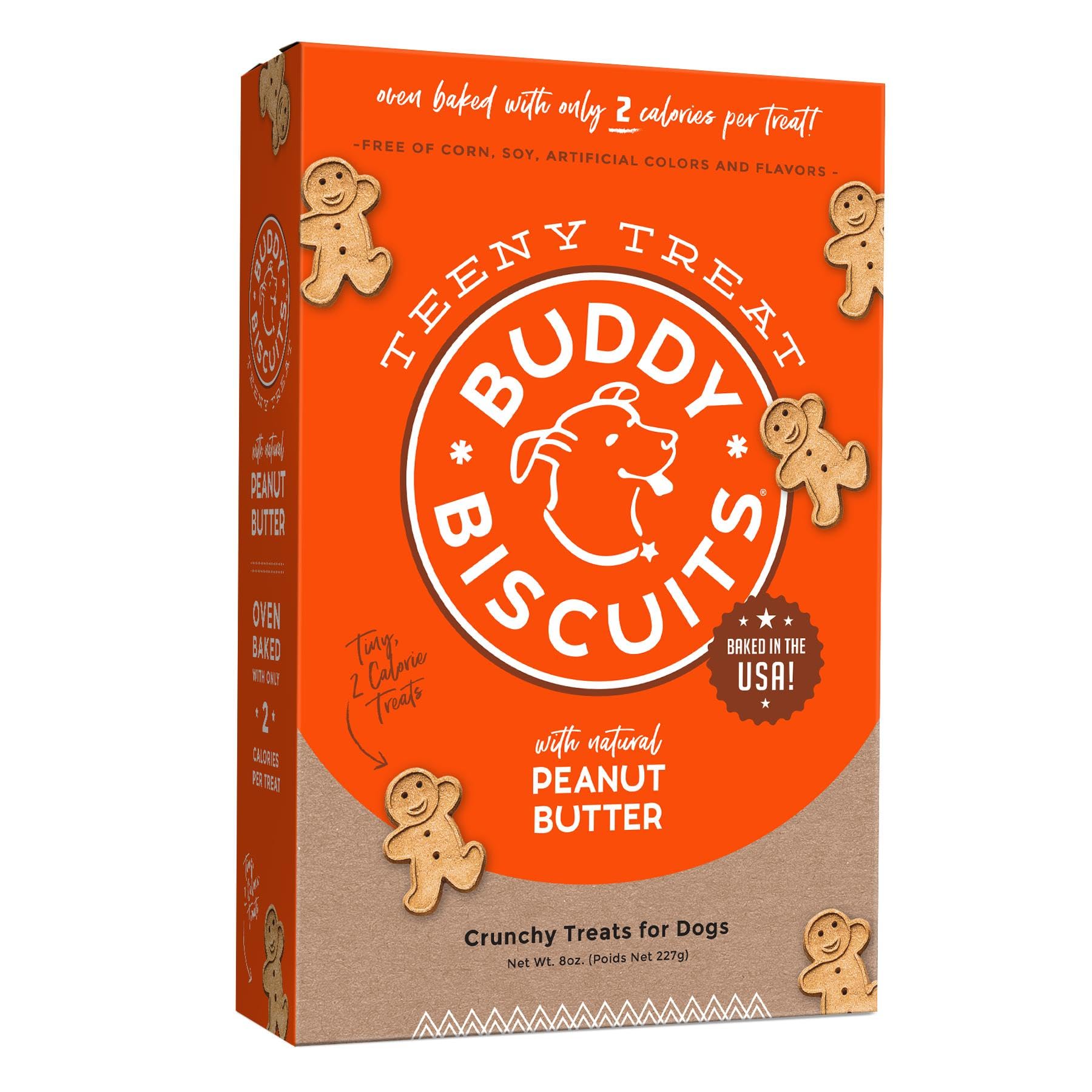 Buddy Biscuits 8 oz Box of Teeny Crunchy Dog Treats Made with Natural Peanut Butter