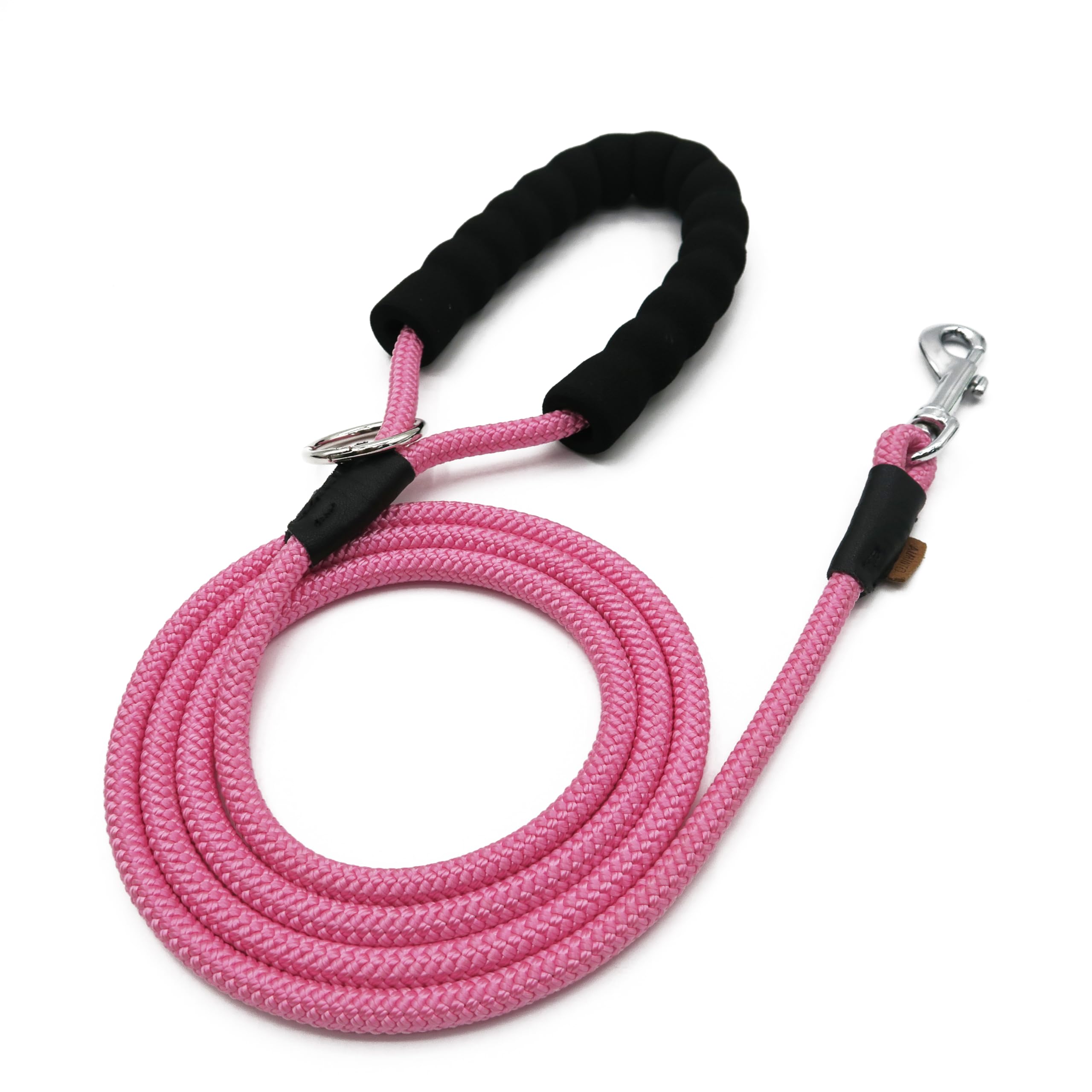 Aiminto Dog Leash, Braided Rope Traction - Walking Training Lead for Small Dogs ((1/3 '') x 6FT, Pink)