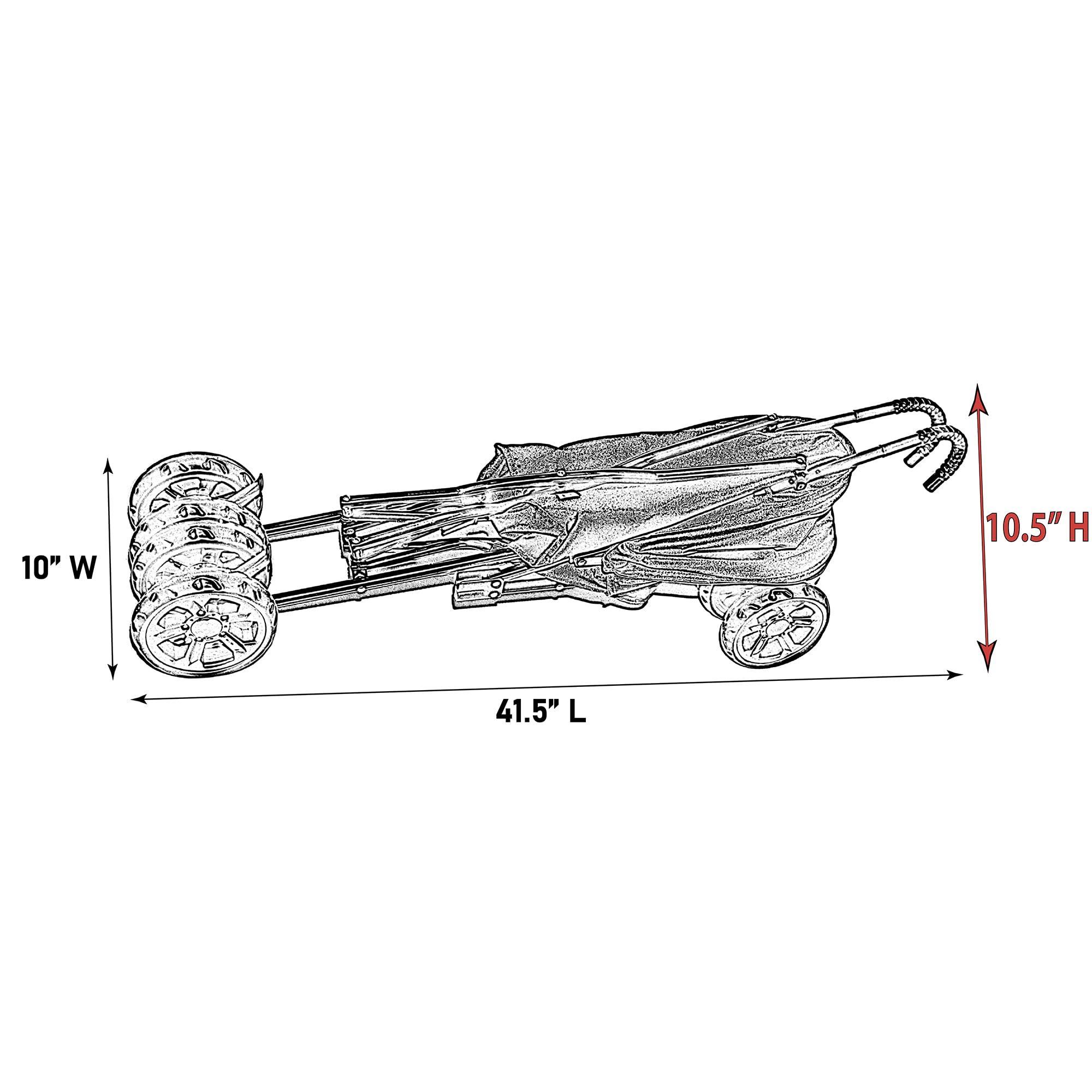 Pet Gear Travel Lite Plus Stroller, Compact, Easy Fold, No Assembly Required, Large Wheels For Cats And Dogs Up To 15 Pounds, Mi