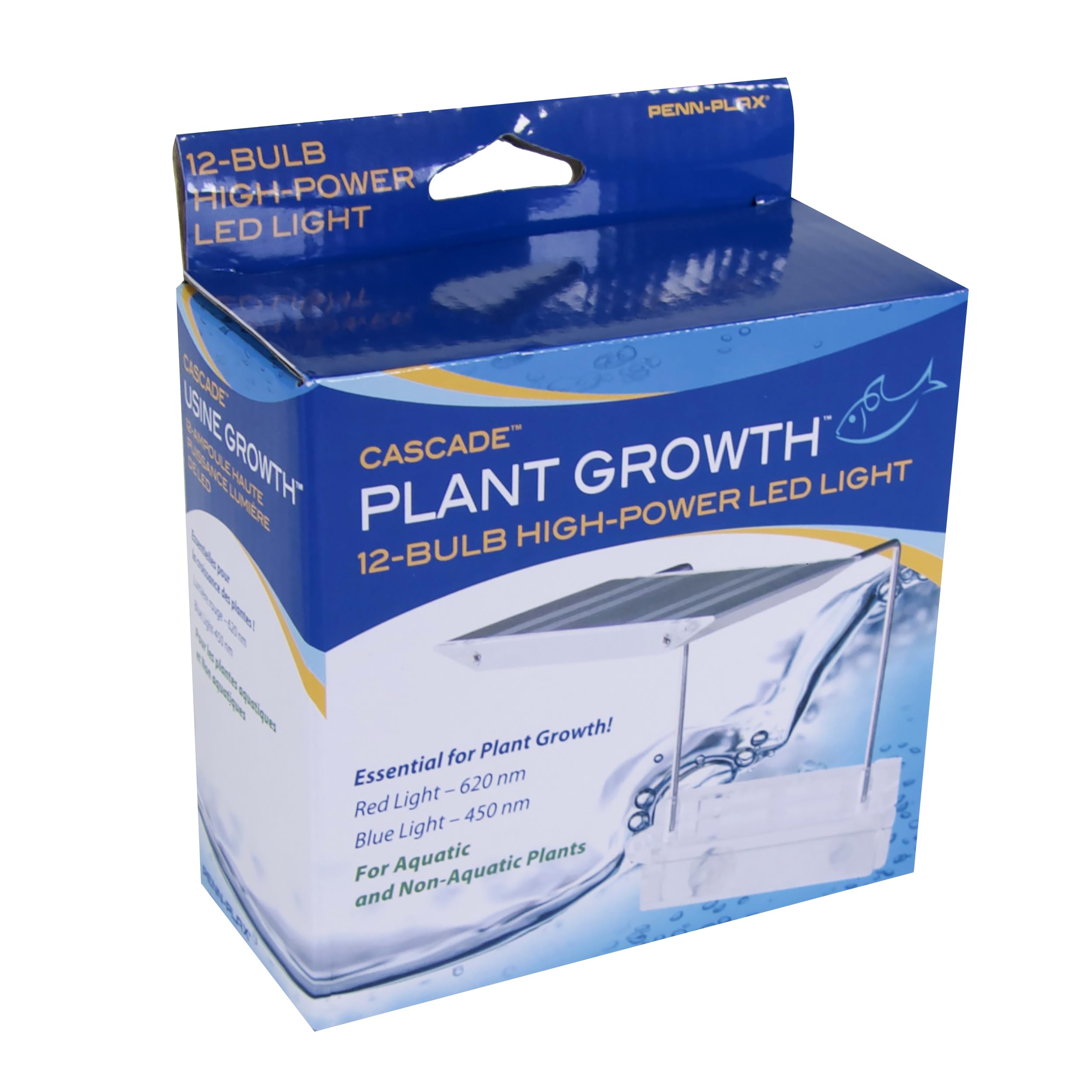 Penn-Plax Cascade Plant Growth Led Clip-On Light For Rimless Aquariums – Great For Aquatic And Non-Aquatic Plants – 12-Bulb Multicolor