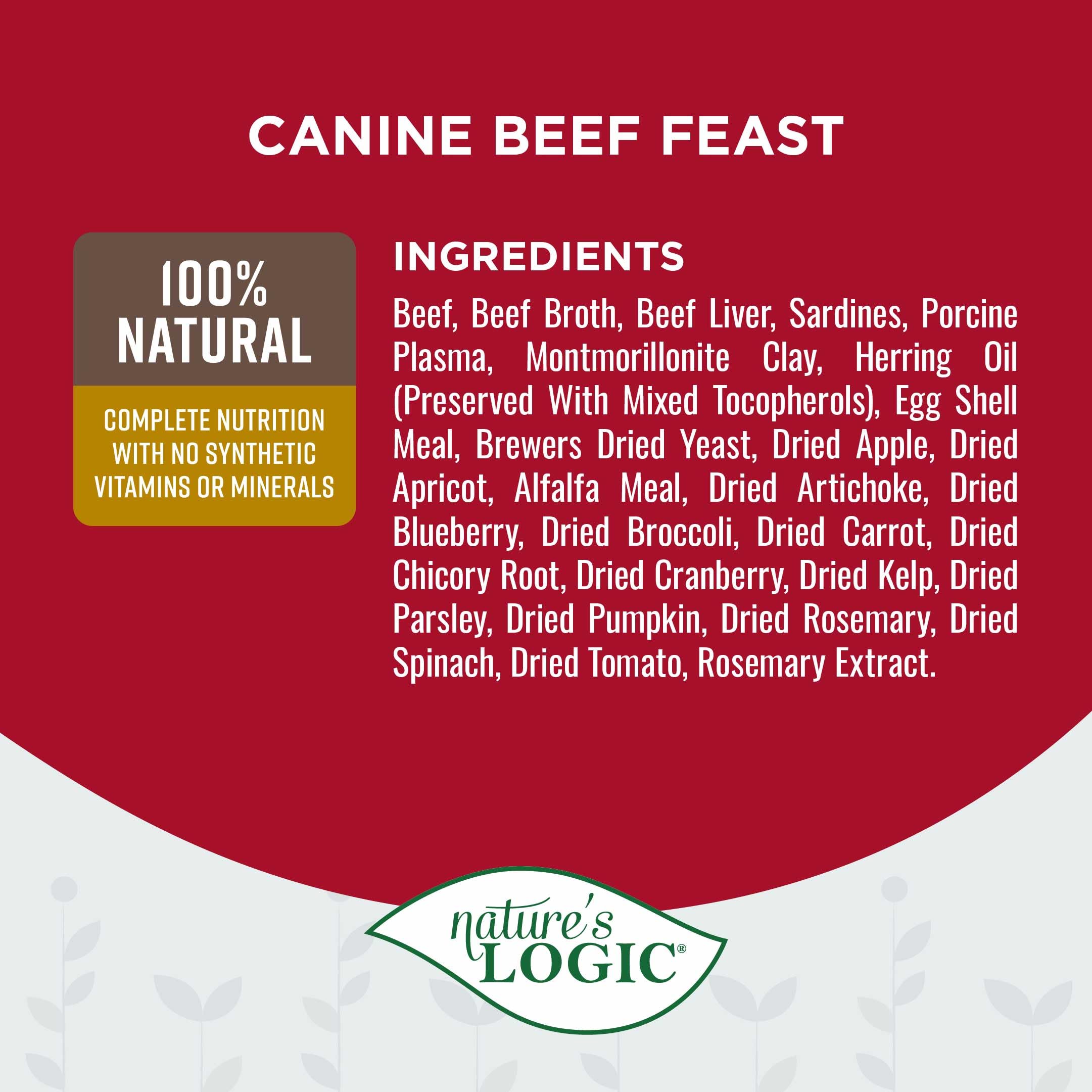 NATURES LOGIC Grain-Free Canned Dog Food - 95% Animal Proteins - 100% Natural Wet Dog Food Cans - No Common Allergens - All Lif