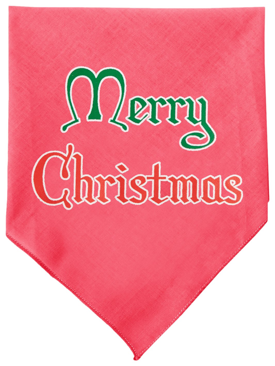 Christmas Pet and Dog Bandana Screen Printed, Merry Christmas Bright Pink Small