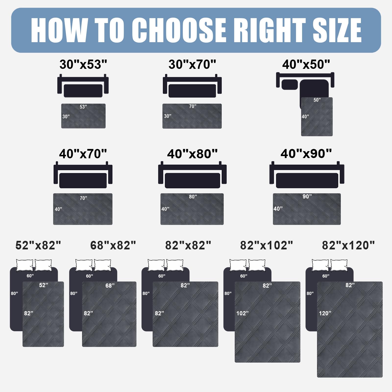 Smiry Waterproof Dog Bed Cover Blanket 40x90, Soft Reversible Pet Blanket, Washable Leakproof Cats Dogs Couch Cover for Sofa, Co