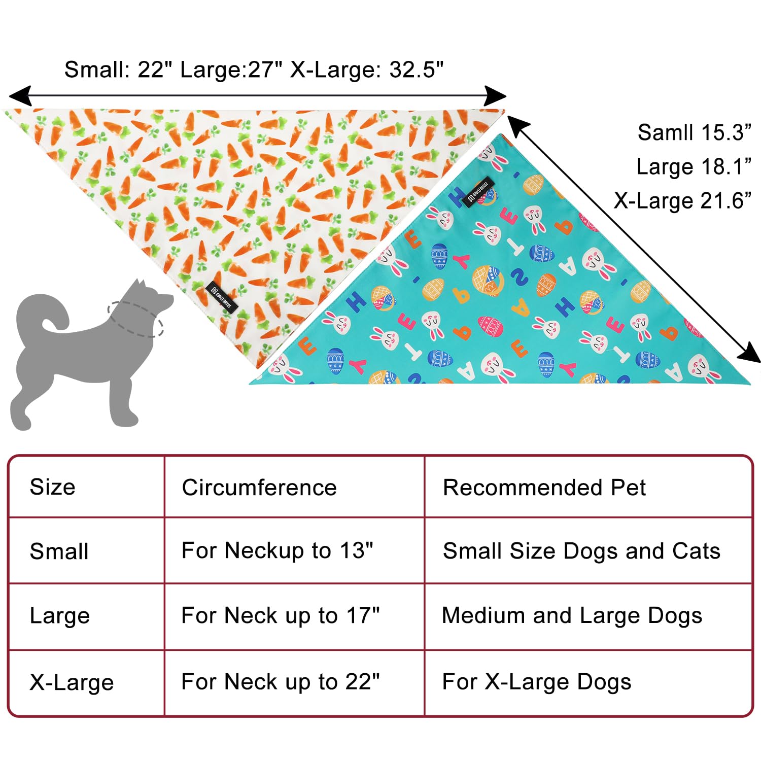 Maca Bates 2 Pack Easter Corrot Dog Bandana Bunny Rabbit Egg Esater'S Gift Dogs Scarf Green And White Soft Puppy Bandanas Pet Ke