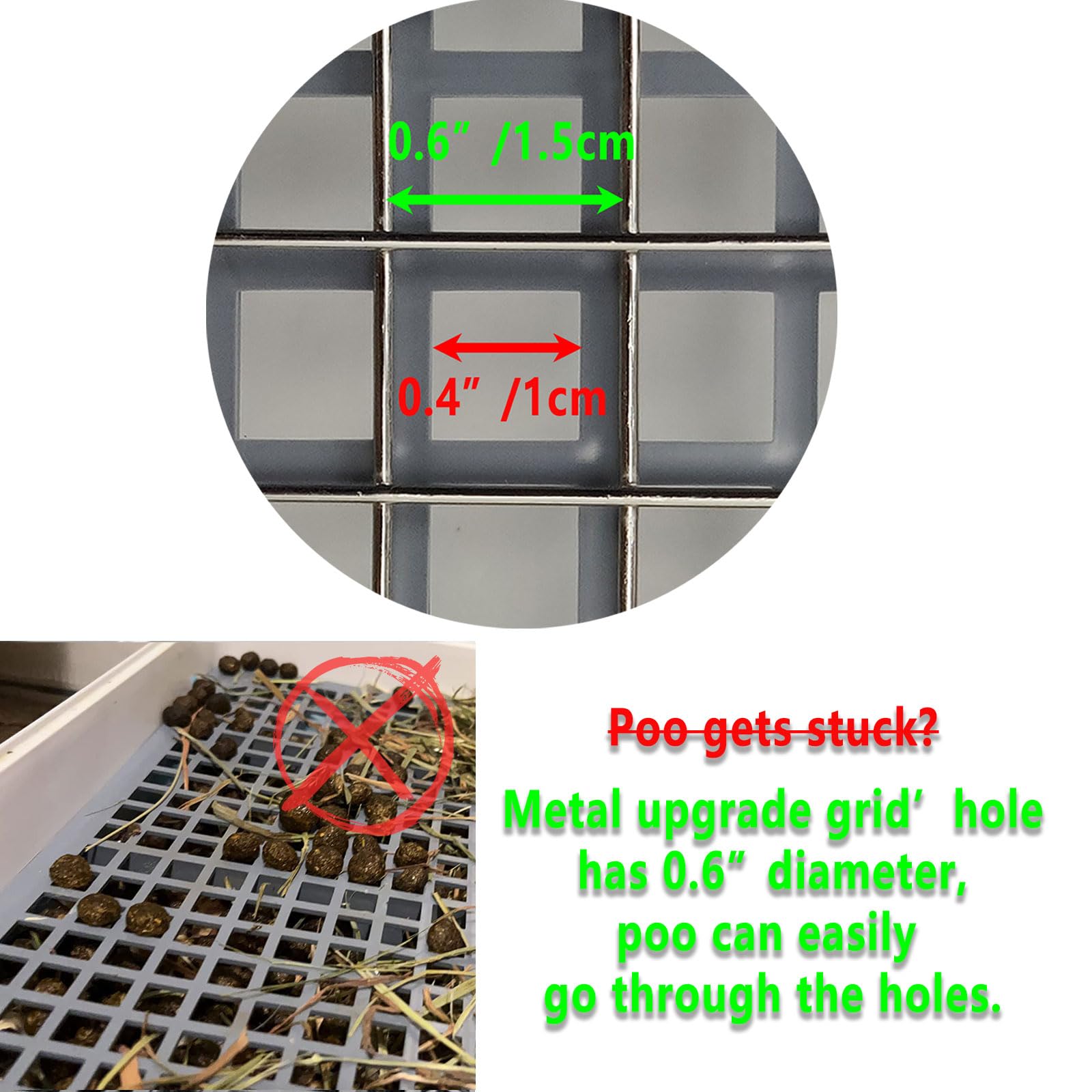 Oncpcare Extra Large Rabbit Litter Box With Grid 22X18In Bunny Litter Tray For Cage Xl Potty Training Pan For Adult Rabbit Flemi