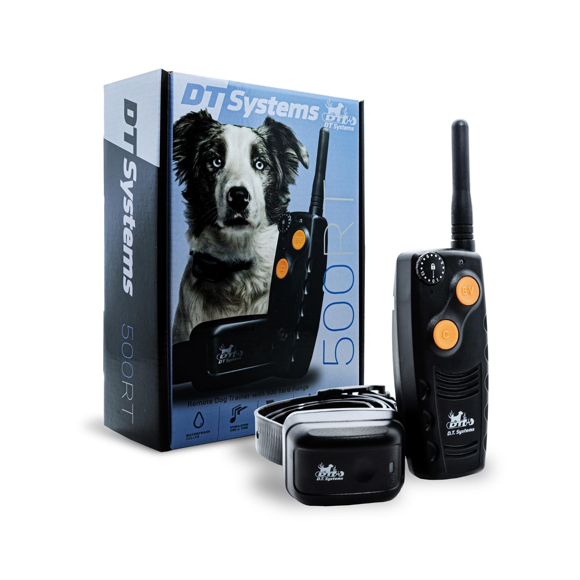Dt Systems 500Rt Dog Training Collar With Remote - Waterproof Rechargeable E-Collar - 500 Yard Range - 15 Training Levels Vibrat