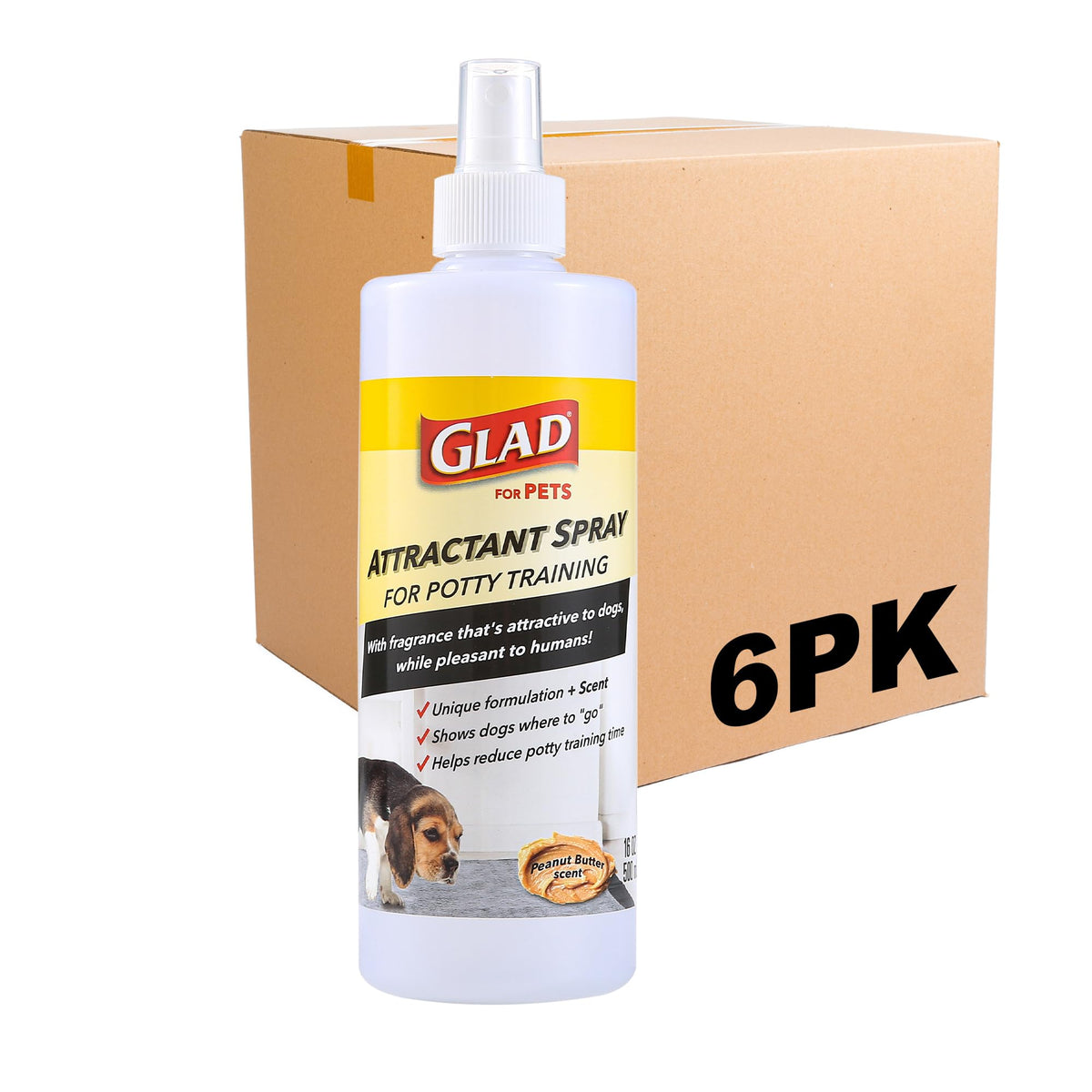 Glad for Pets Attractant Spray for Potty Training Dogs & Puppies, Peanut Butter Scent - Effective Dog Potty Training Spray, Indo