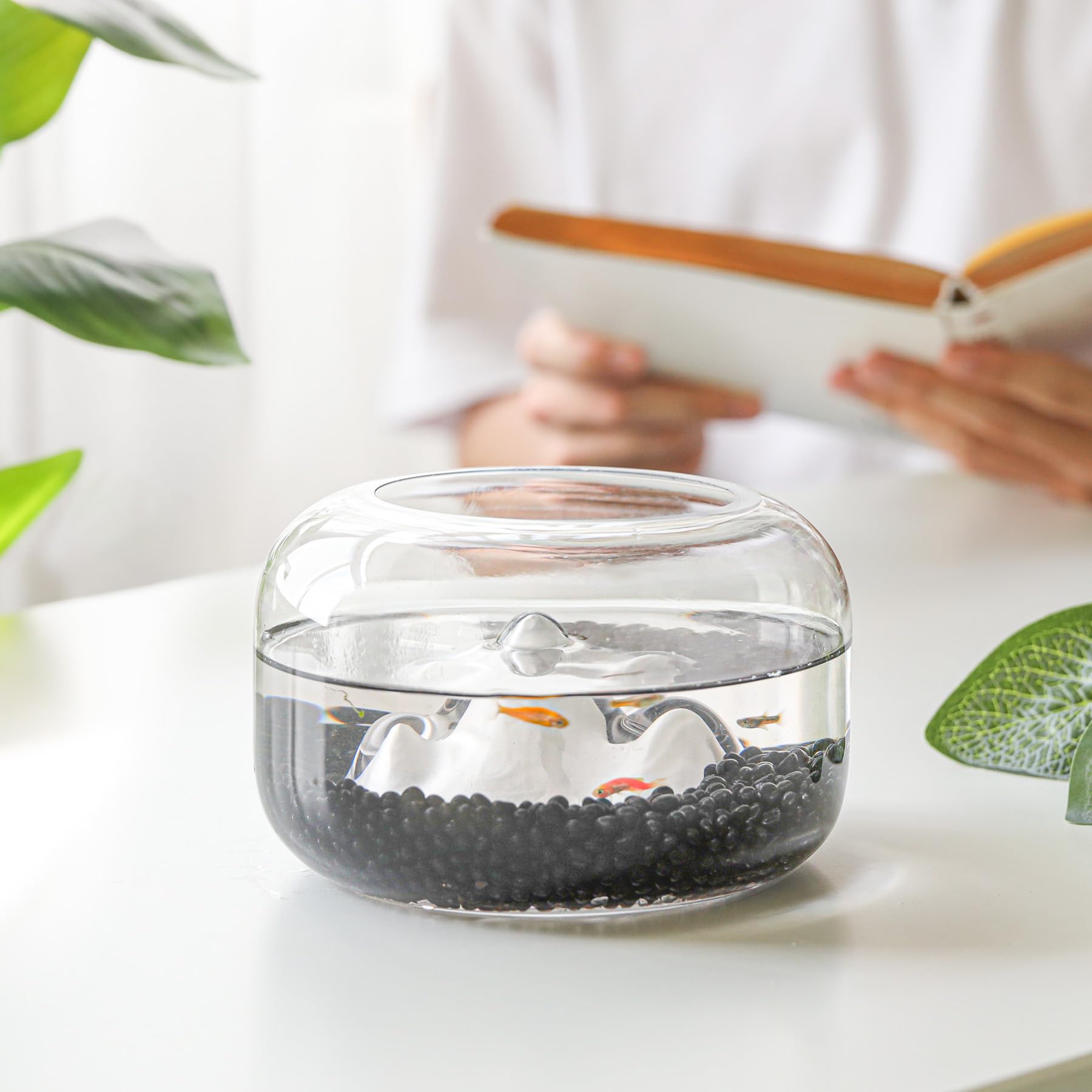 T4U Tumbled Chips Stones Crushed Black Gravels 2 LB, Irregular Shaped Natural Rock Pebbles, DIY Polished Rocks for Potted Plant,