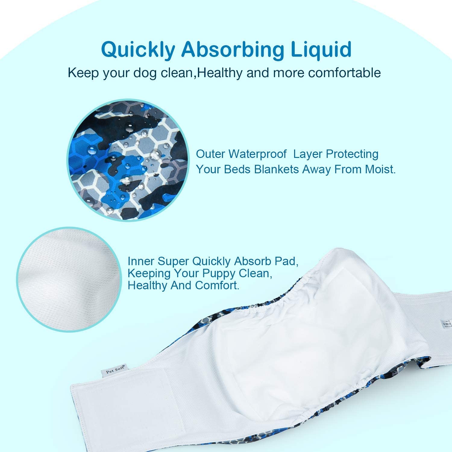 Pet Soft Male Dog Belly Bands - Washable Male Dog Belly Wraps 3Pack, Washable Dog Diapers Male(Xs, Army)