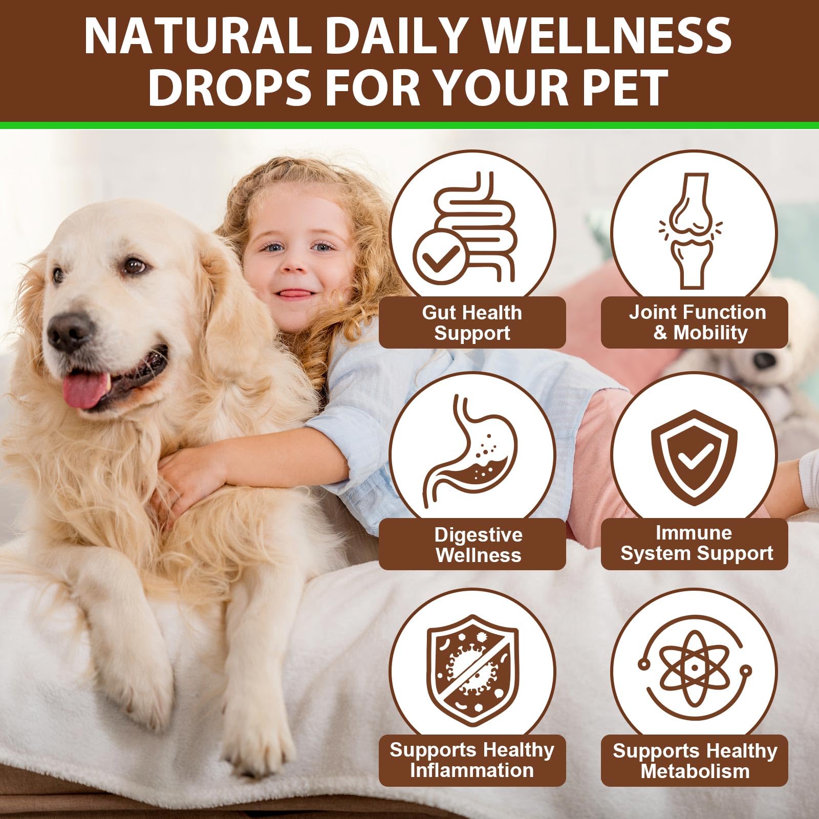Turkey Tail Mushroom for Dogs, Faster Absorption Turkey Tail Mushroom for Immune & Digestive, Joint, Energy, Dog Mushrooms Drop