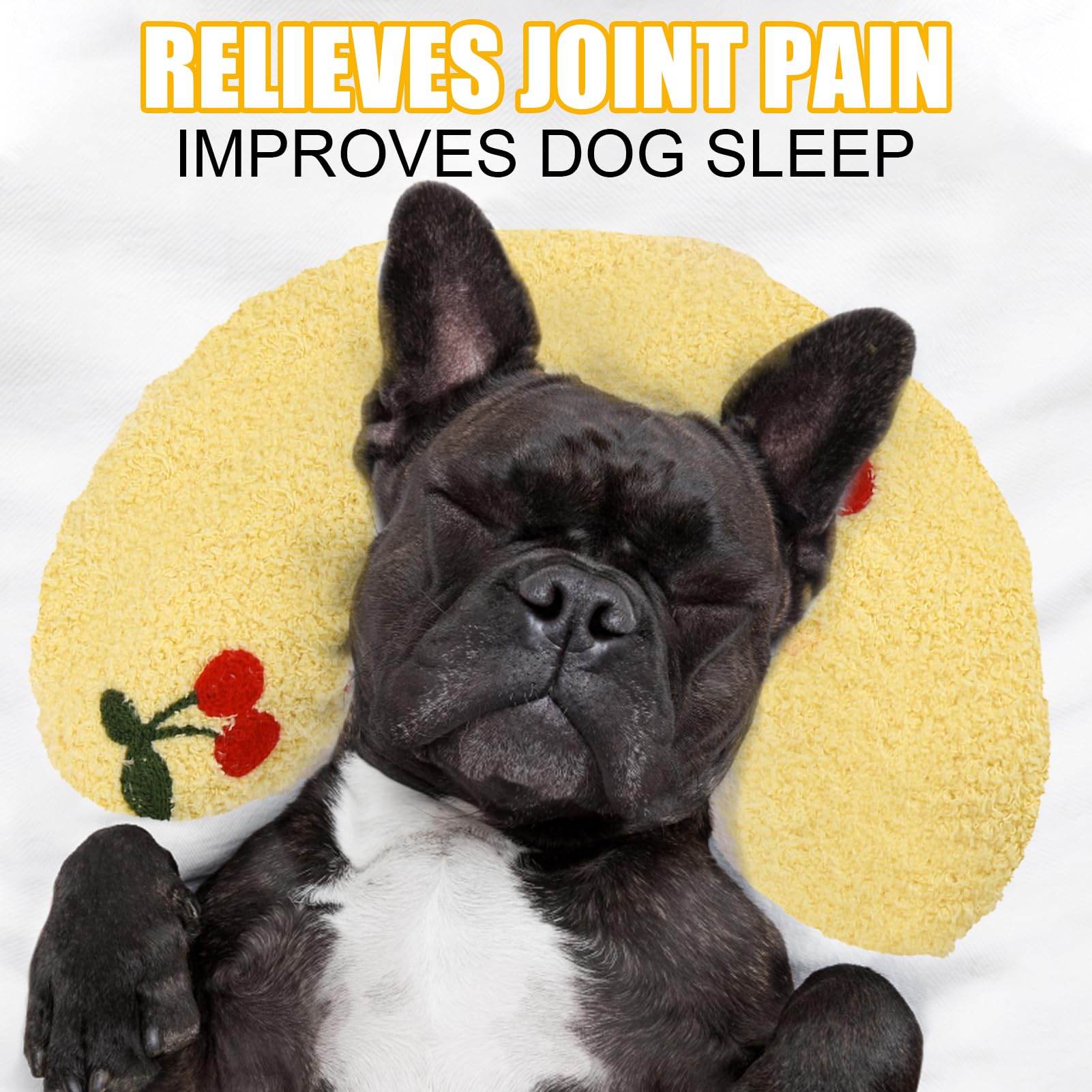 Baborui Large Dog Calming Pillow For Dogs, U Shaped Dog Neck Pillow For Joint Relief Sleeping Improve, Machine Washable Pet Pill