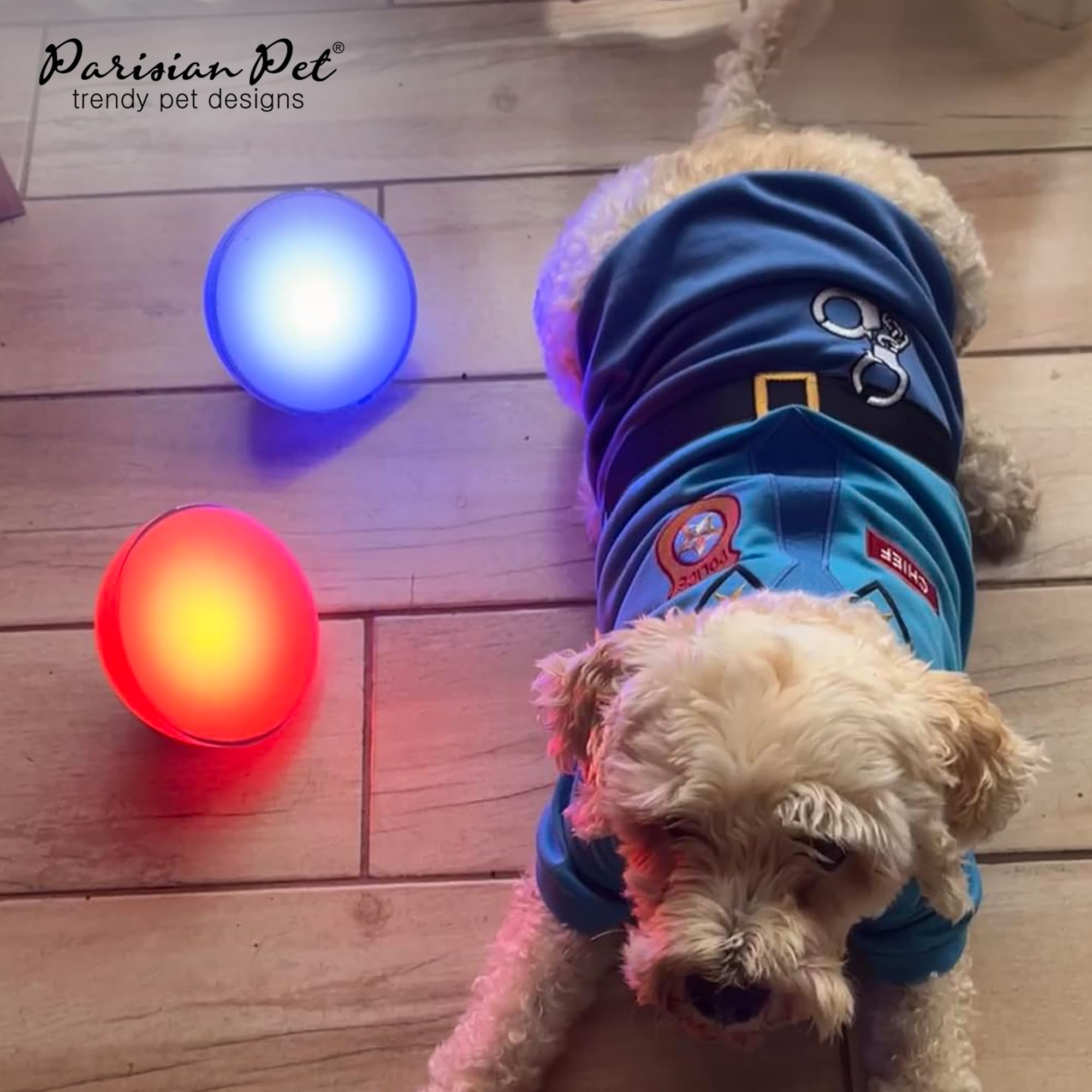 Parisian Pet Dog Shirt - Embroidered Dog Police Costume - 100% Cotton And Polyester Pet Clothes - Sleeved Dog Costume Halloween Outfit - Blue Dog Costumes For Large Dogs Xl