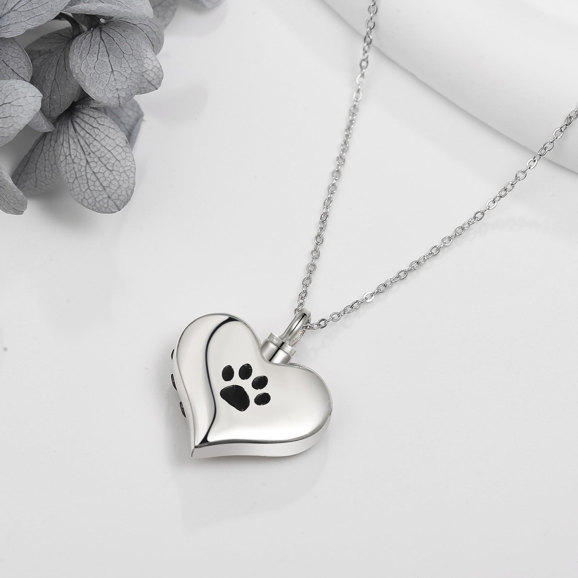 Urone Dog Urn Necklace For Ashes Sterling Silver Dog Heart Urn Pendant Necklace Memorial Gifts Keepsake Memory Cremation Jewelry
