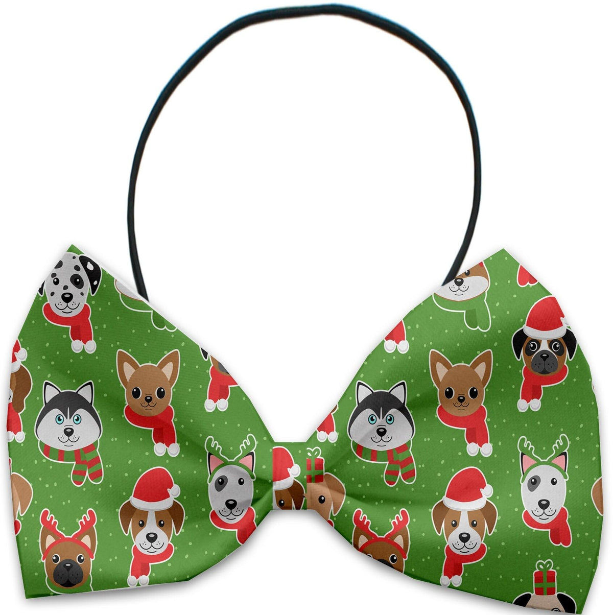 Christmas Pet, Dog and Cat Bow Ties, &quot;Christmas Friends Group&quot; (Choose from 10 different patterns!) Elastic Band Christmas Dogs