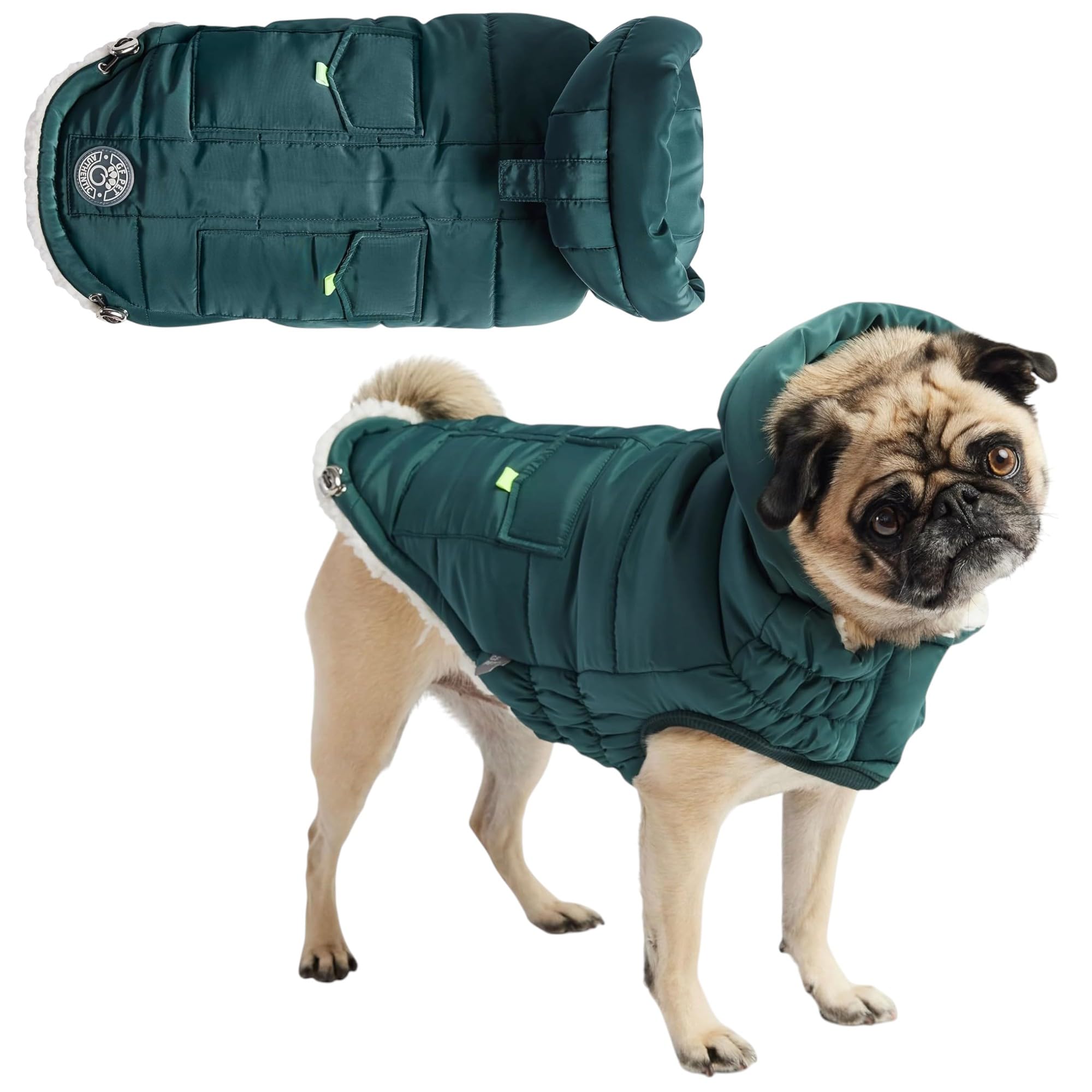 Gf Pet The Elasto-Fit Puff Parka - Ultra-Warm Insulated Dog Jacket For Dogs | Weather-Resistant | Stylish Winter Coat For Pets | Adjustable Fit Dog Outerwear - 3Xl, Teal