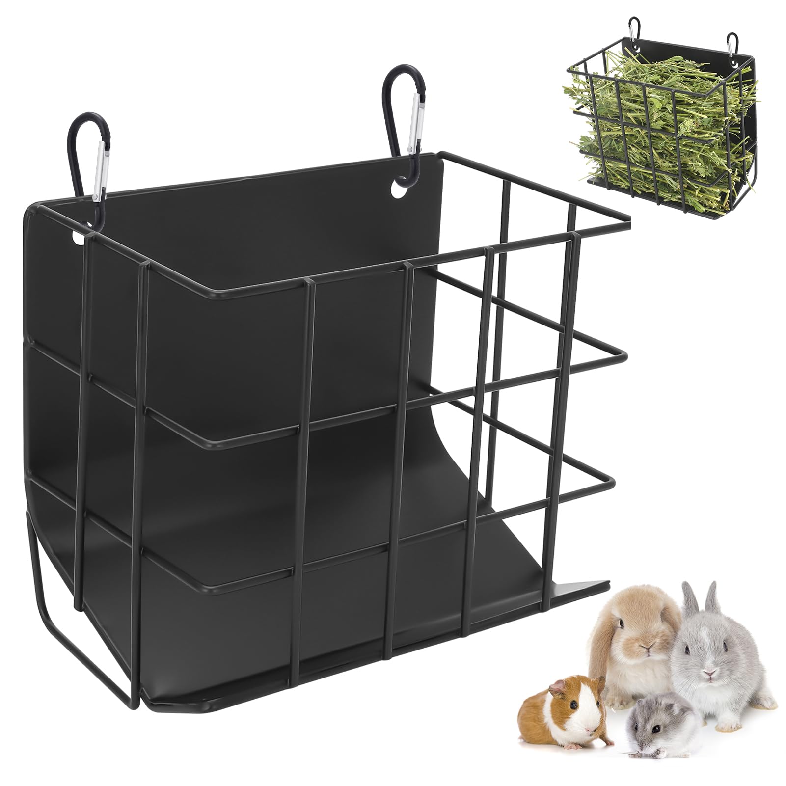 Rabbit Hay Feeder with Heavy-Duty Metal Frame Rabbit Hay Holder, Bunny Hay Feeder Guinea Pig Hay Holder,for Rabbits Guinea Pigs 