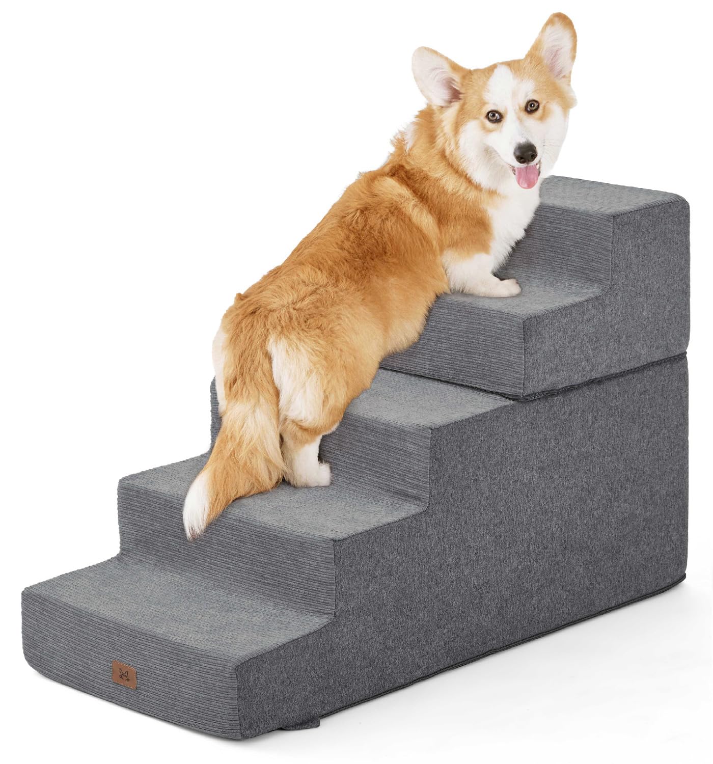 ABCPET Dog Stairs for High Bed, Dog Steps for Bed Couch Sofa, 35D Foam Extra Wide Pet Steps for Small Dogs and Cats, Pet Stairs 