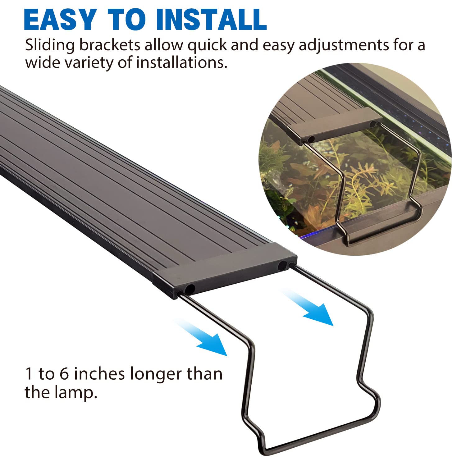 Water Rebirth Aquarium Lights Fish Tank Light (Remote Controller Version, 20-26'')