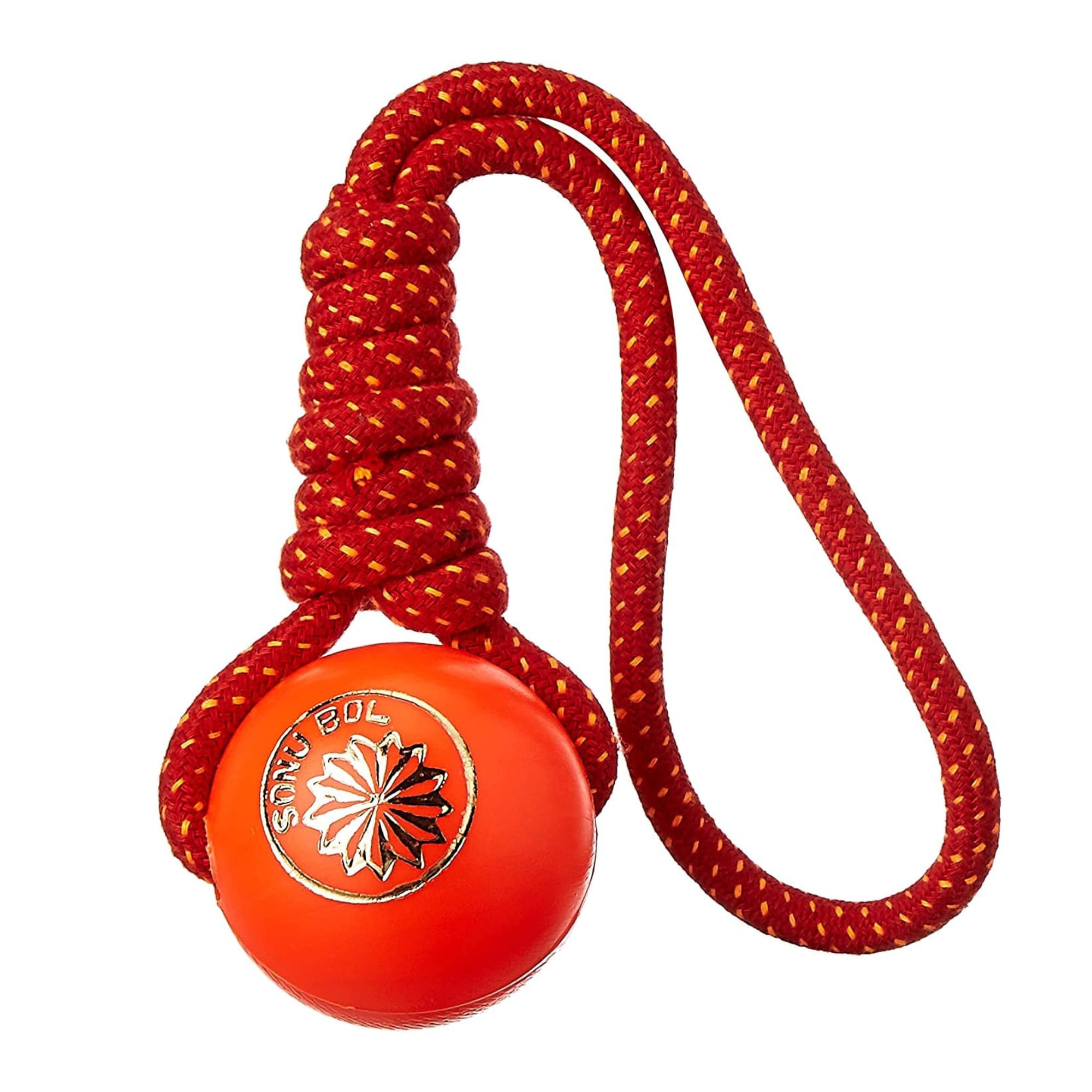 KittuPet Dog TPR Rubber Ball with Nylon Knot Rope Toy for Puppy and Small BreedDog  Interactive Ball for Training, Pet Toys fo