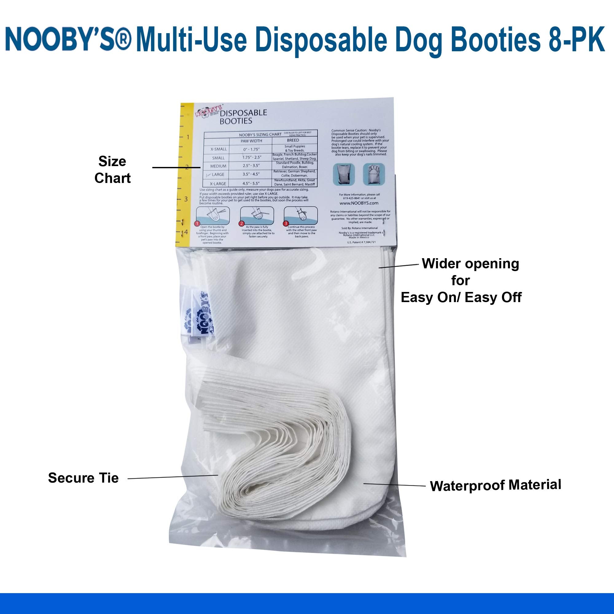 Wound Recovery Dog Boot 8-Pack By Nooby'S. Protects Wounds, Bandages And Medications Indoors And During Short Walks Outside. Medical Dog Booties For Maximum Wound Protection: (Sm 1.75' - 2.5' Width)
