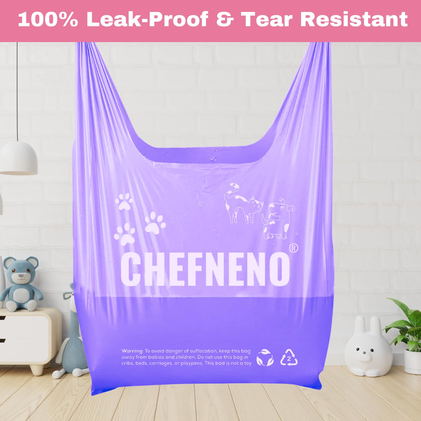 Cherry Blossom Scented Disposable Diaper Sacks - 600 Ct With Easy Tie Handles, Scented, Cat & Dog Waste Bags