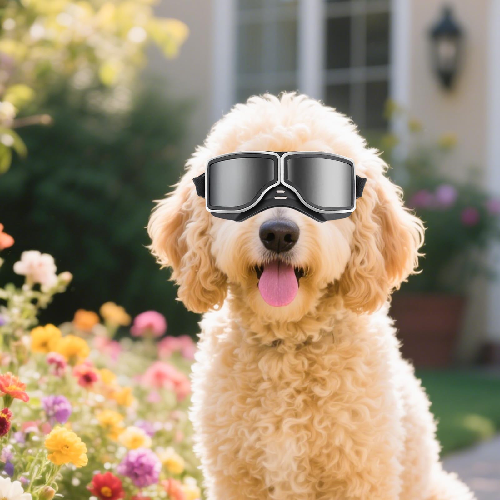 Namsan Dog Goggles Medium To Large Breed, Wide Snout, Anti-Uv Sunglasses For Dogs Large Breeds, Windproof Driving Dog Eye Protec