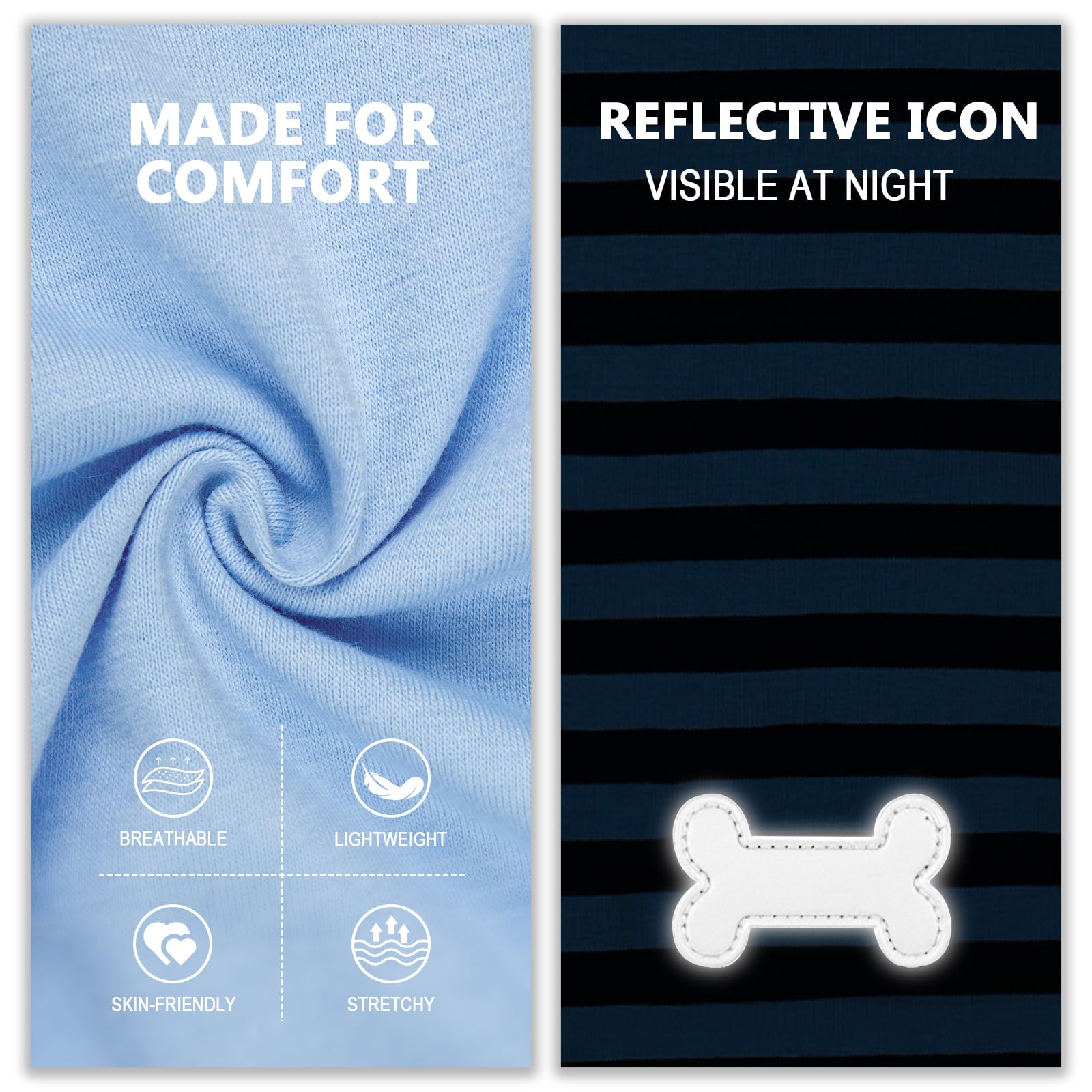 Kyeese 2Pack Dog Shirts Striped T Shirt For Medium Dogs Boy Lightweight Sleeveless Vest Cotton Tank Top Clothes, Xx-Large,Dark B