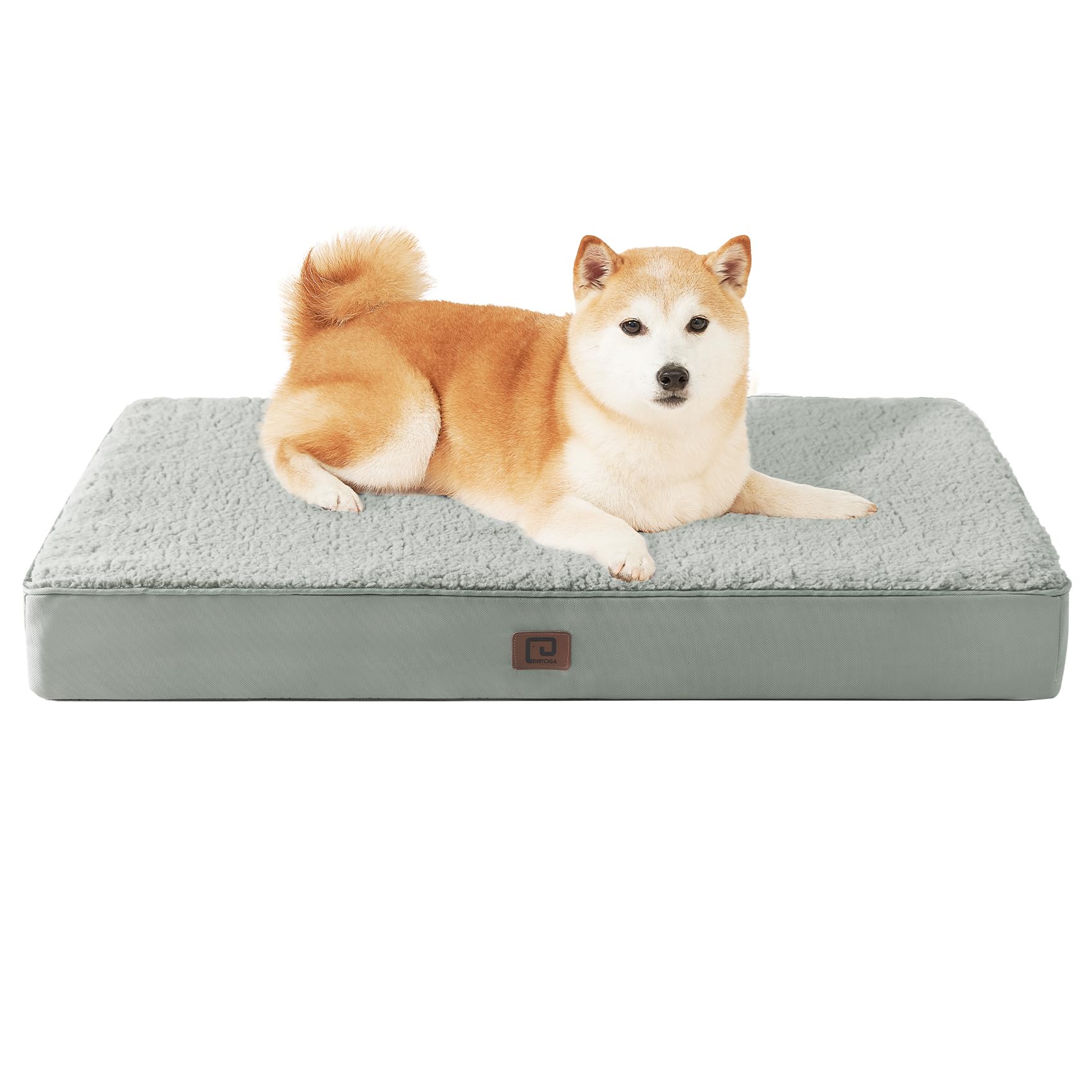 Eheyciga Orthopedic Dog Beds For Large Dogs With Removable Washable Cover, Greyish Green, 36X27