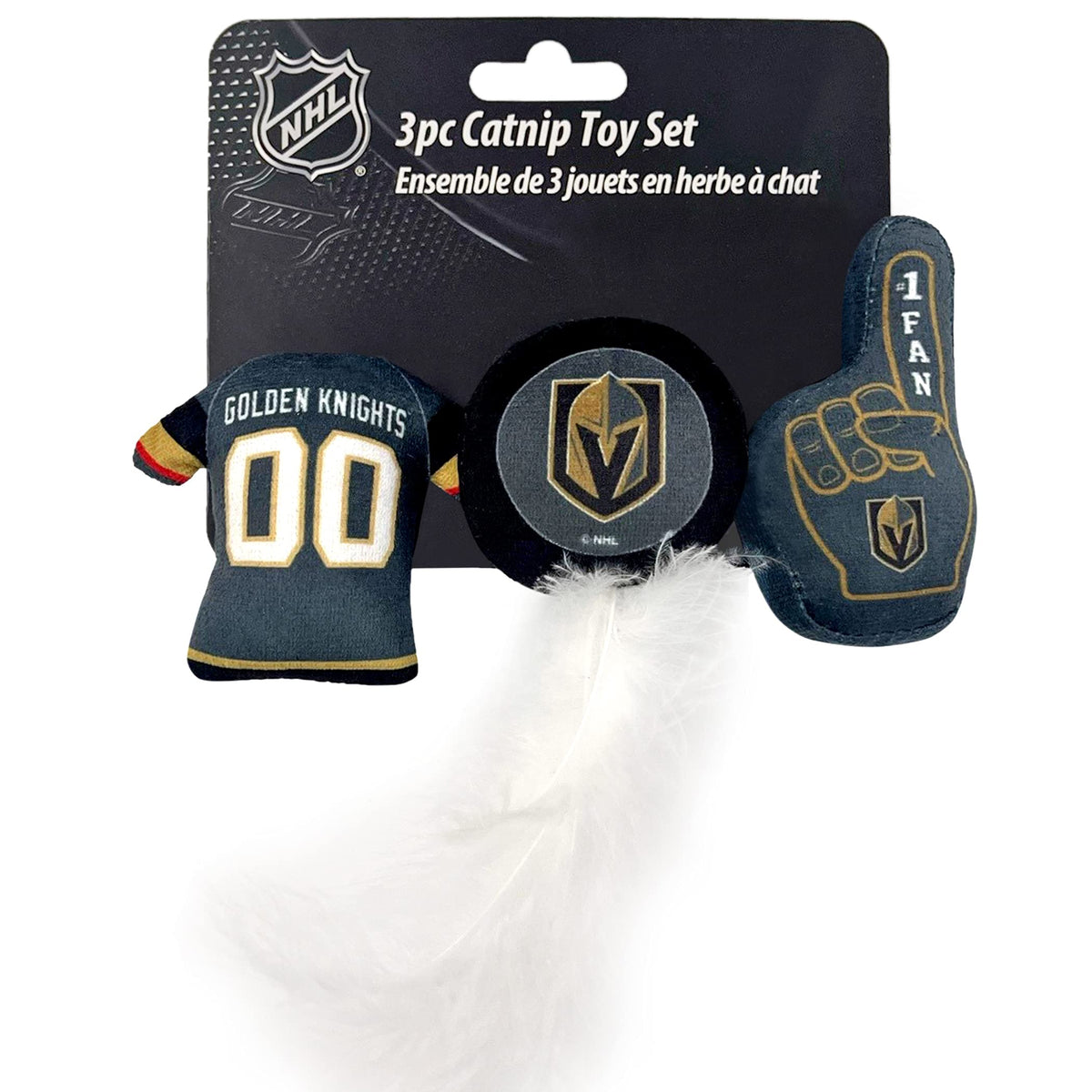 Best Plush Cat Toy Nhl Las Vegas Golden Knights Complete Set Of 3 Piece Cat Toys Filled With Fresh Catnip. Includes: 1 Jersey Cat Toy, 1 Hockey Puck Cat Toy With Feathers & 1 #1 Fan Cat Toy. Team Logo