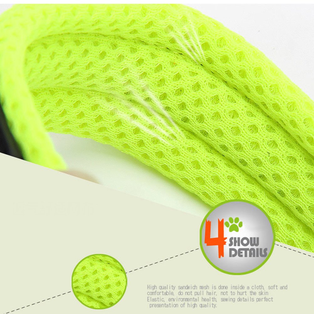 Creation Core 3M Reflective Mesh Padded Dog Collar Adjustable Nylon Outdoor Adventure Pet Collar, Orange L
