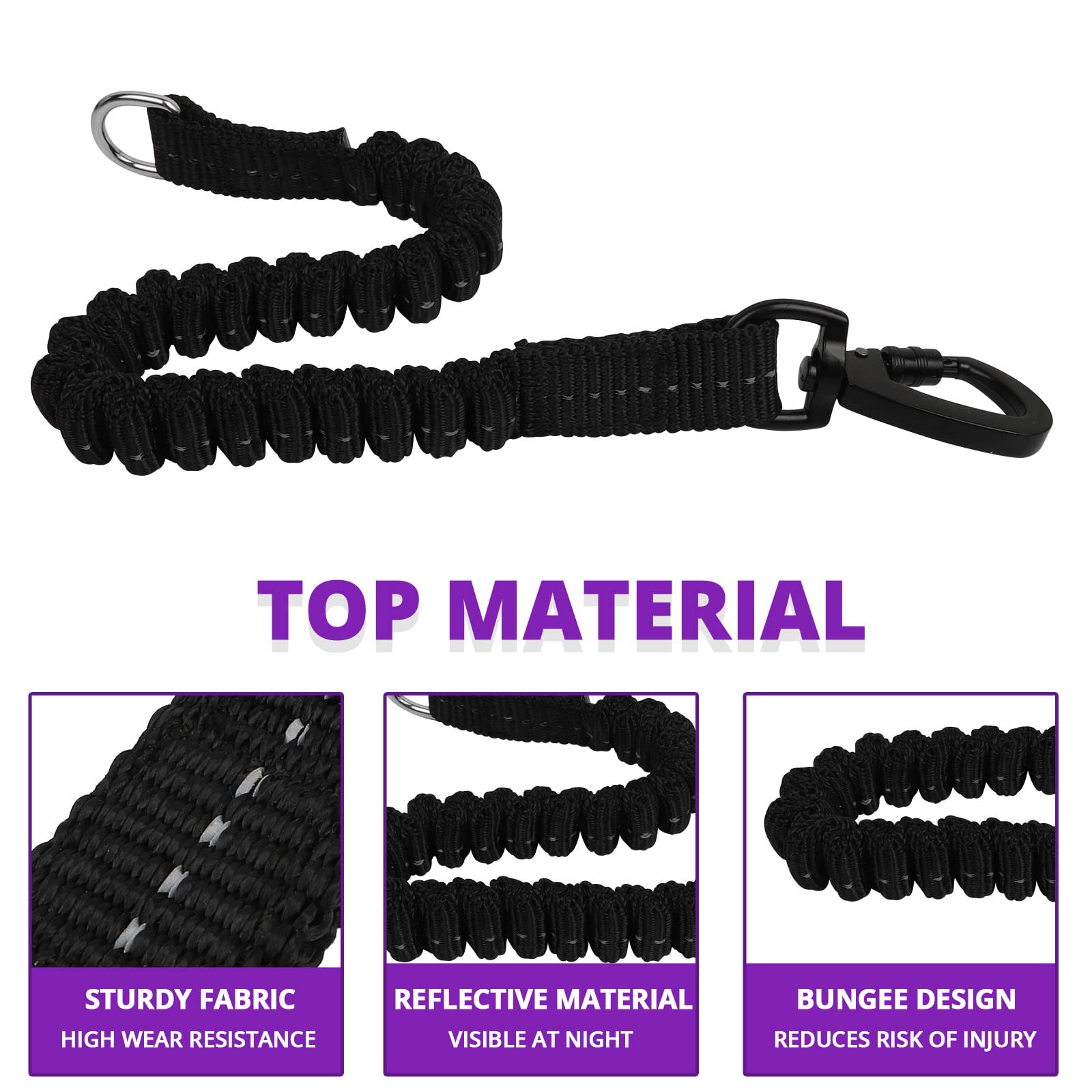 Long Dog Leash 15 Ft: Heavy Duty Rope Leashes For Dogs Training With Swivel Lockable Hook Reflective Threads Bungee And Padded Handle - Dog Lead For Large Small Medium Dogs Outside Walking Hiking