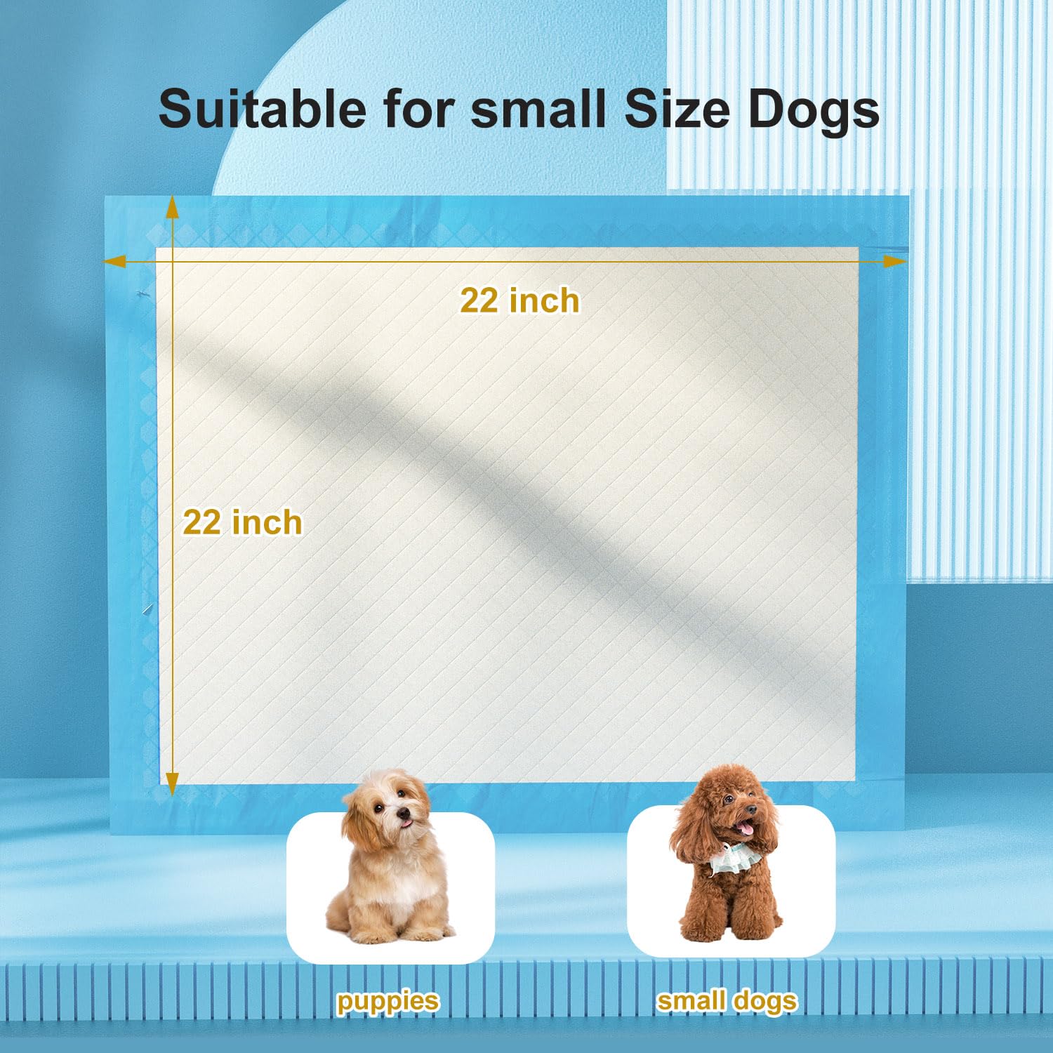 Gardner Pet Ultra Absorbent Thicker Dog Pee Pads Rugular 22 x22  Leak-Proof Odor-Control Small Blue Puppy Training Pads Full Edg