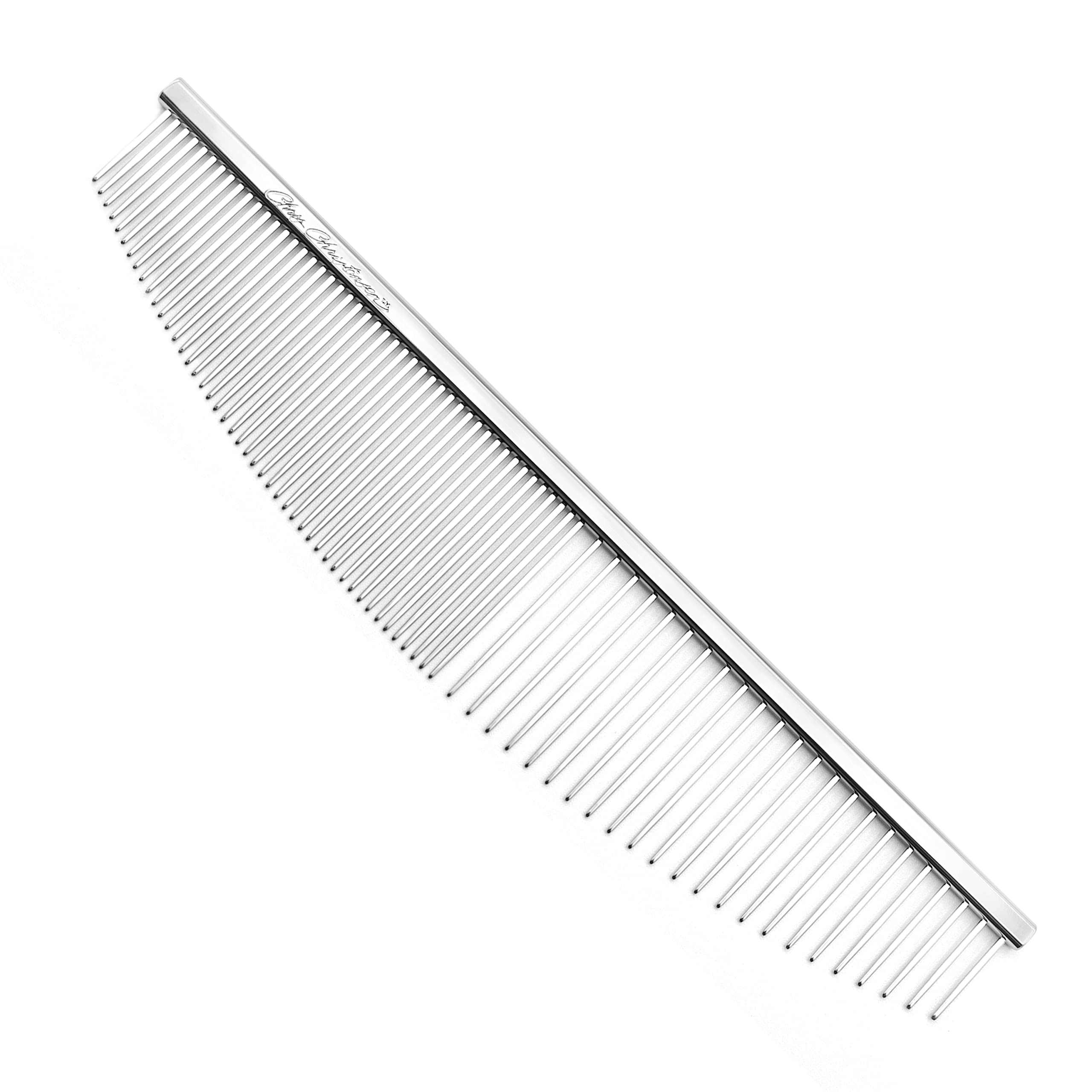 Chris Christensen 00C 6.5 in Crescent Coarse/Fine Finishing Butter Comb, Groom Like a Professional, Rounded Corners Prevent Fric