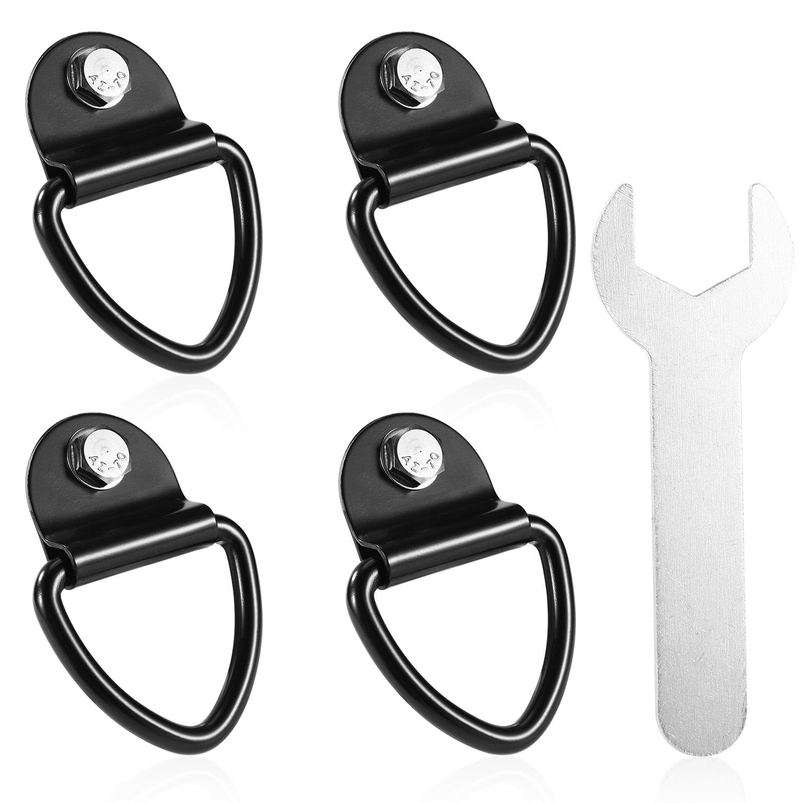 Lyreh 4Pcs Tie Down Kit For Ruffland Kennel, Metal D-Ring Tie Down Anchors Kennel Parts Including Bolts Washers & Wrench Dog Cra