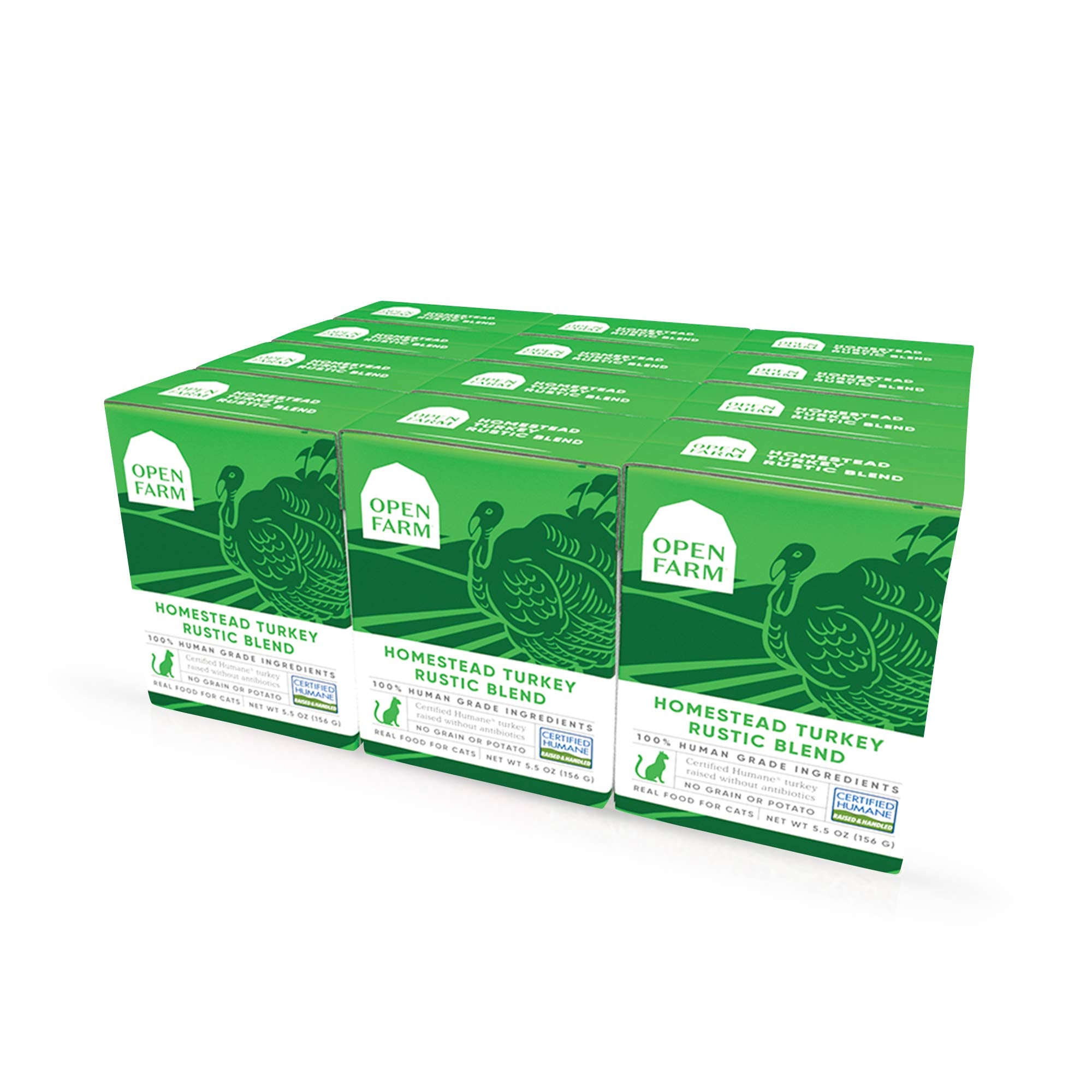Open Farm Homestead Turkey Blend Wet Cat Food, Complete Meal or Food Topper with Responsibly Sourced Meat and Superfoods Without