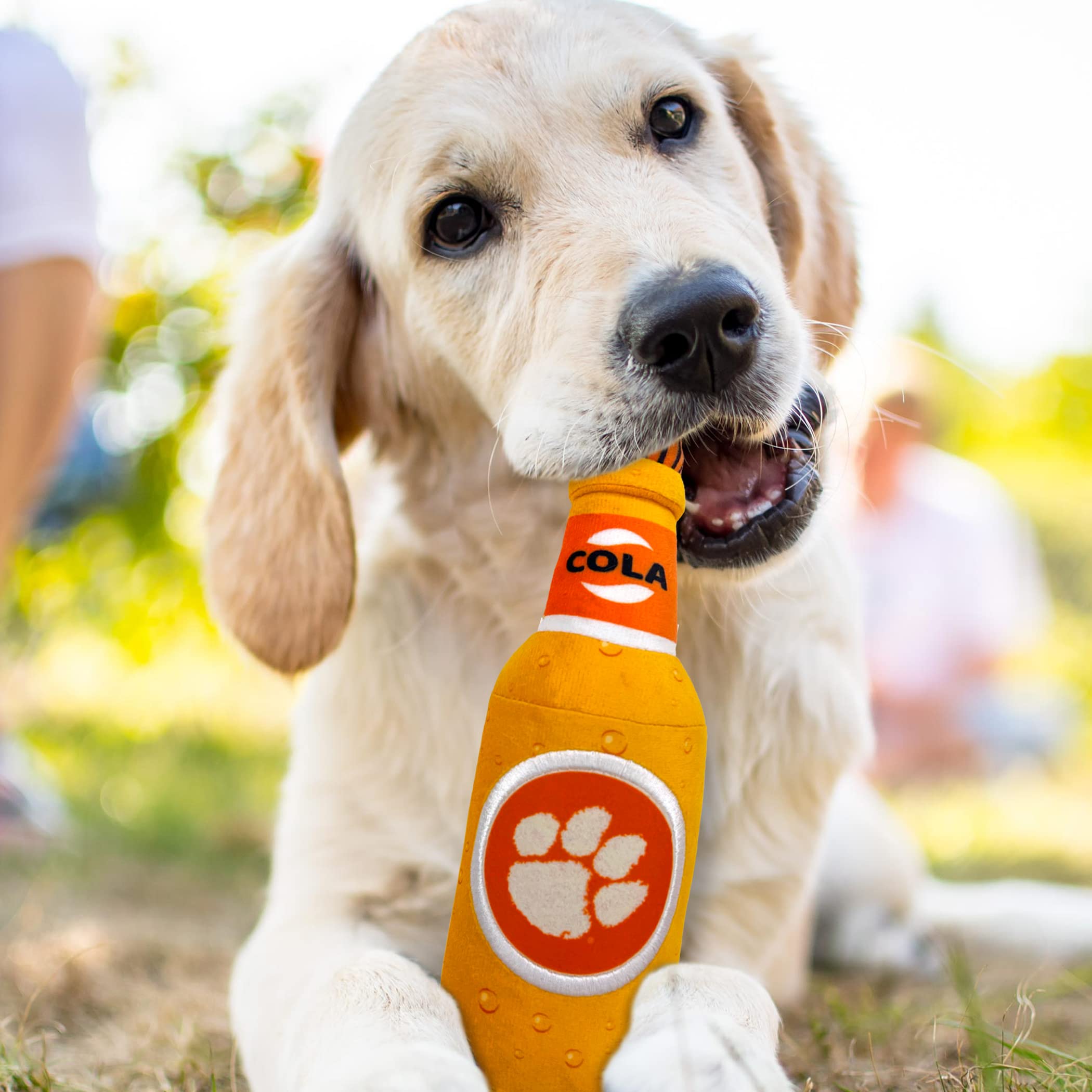 Pets First Ncaa Clemson Tigers Beer Bottle Plush Dog & Cat Squeak Toy- Cutest Stadium Soda Bottle Snack Plush Toy For Dogs & Cat