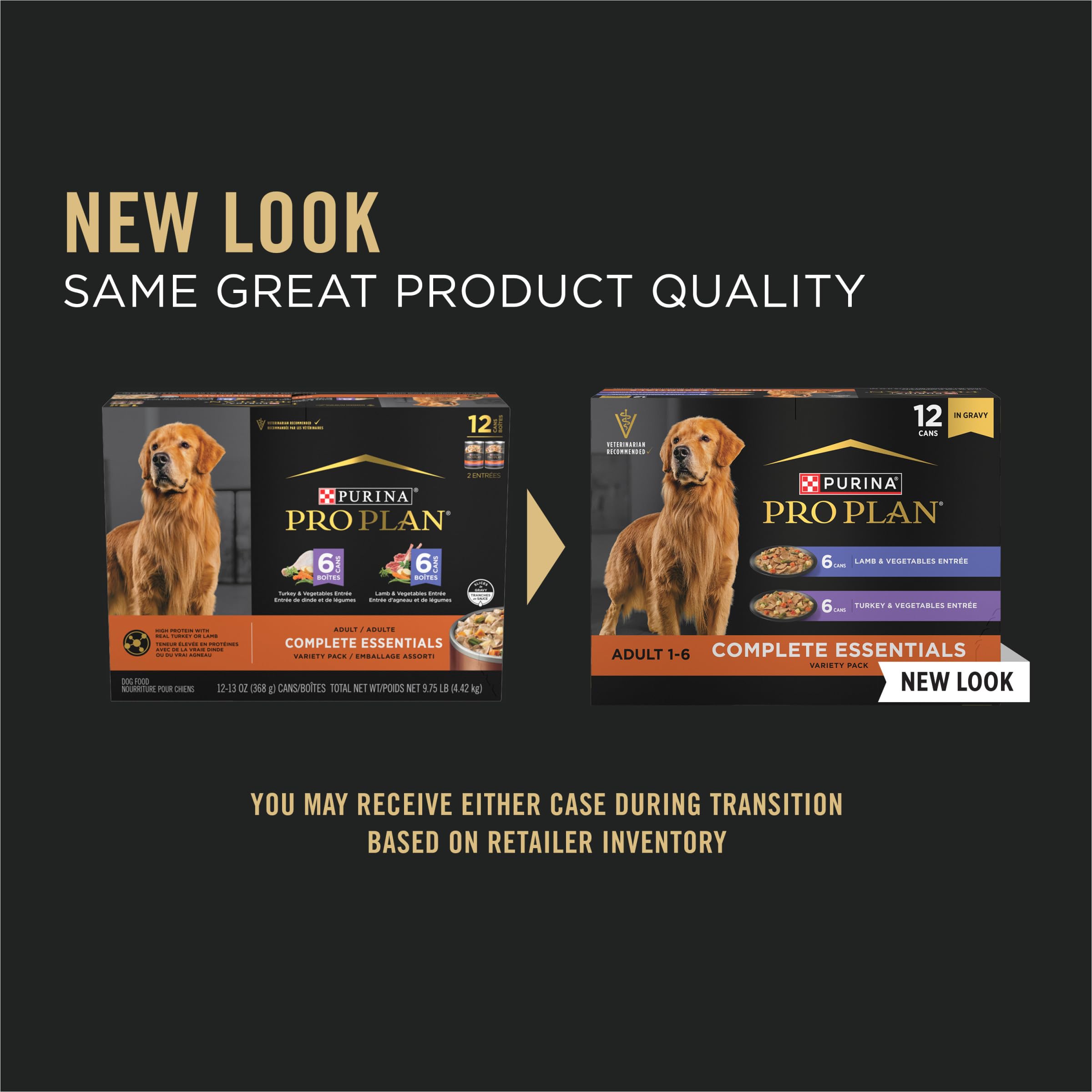 Purina Pro Plan Wet Dog Food Variety Pack - Lamb & Turkey in Gravy, 13 oz Cans (Pack of 12)